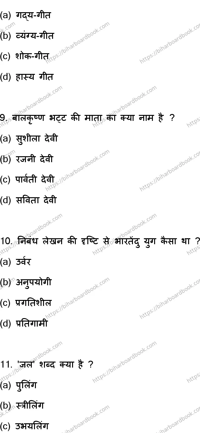 Bihar Board Class 12th 2023 Hindi Previous Year Paper 4