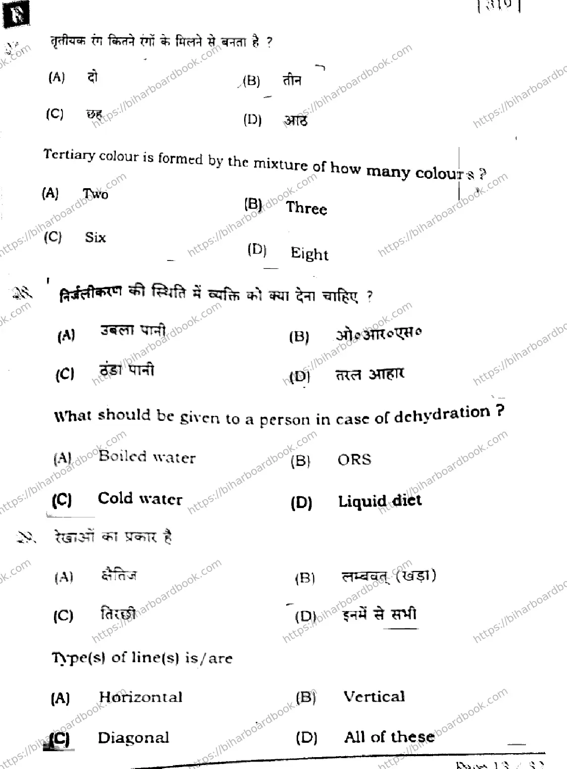 Bihar Board Class 12th 2025 Home Science  319  SetE Previous Year Paper 12