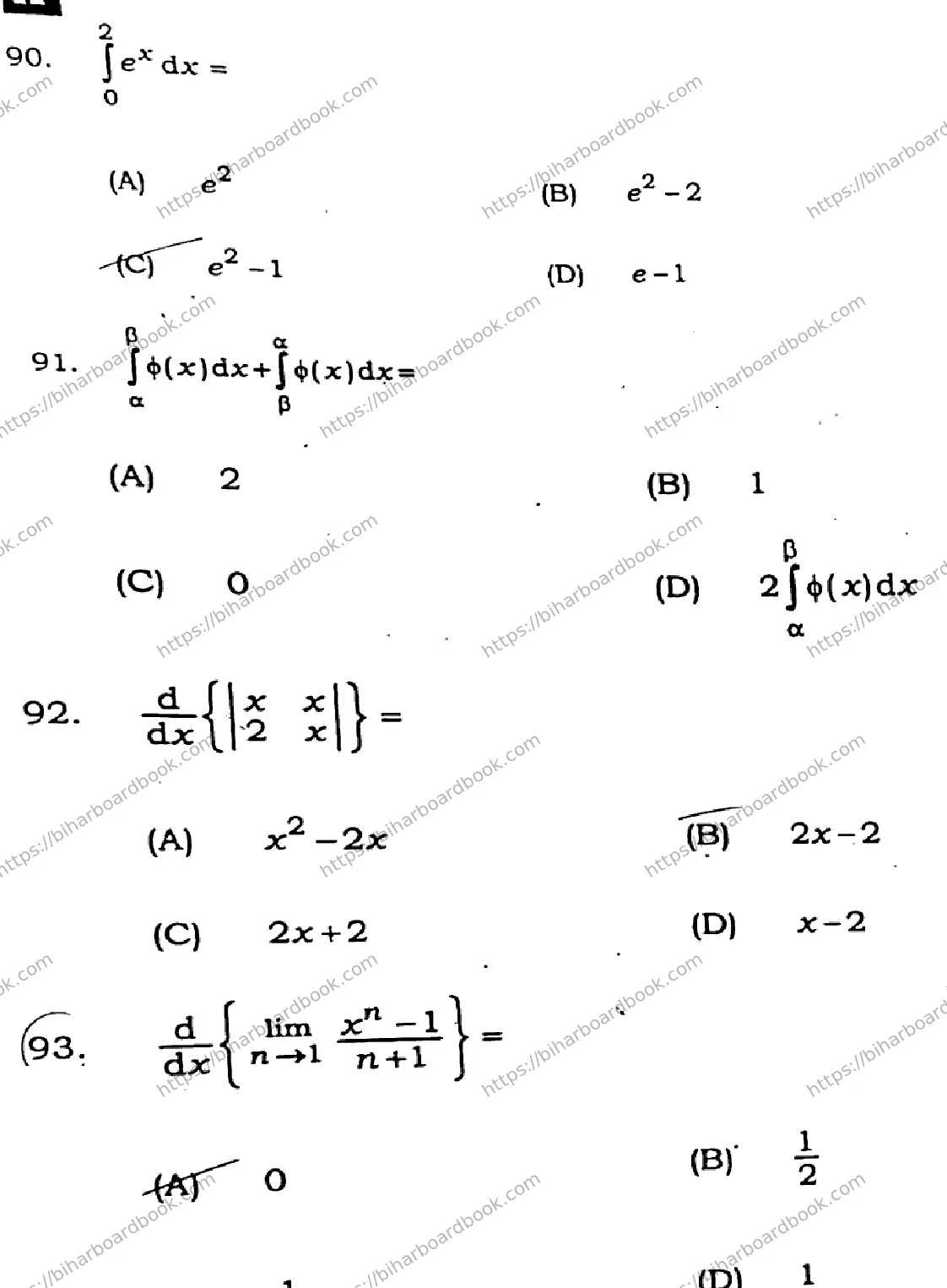 Bihar Board Class 12th 2025 Mathematics  121327  SetA Previous Year Paper 29