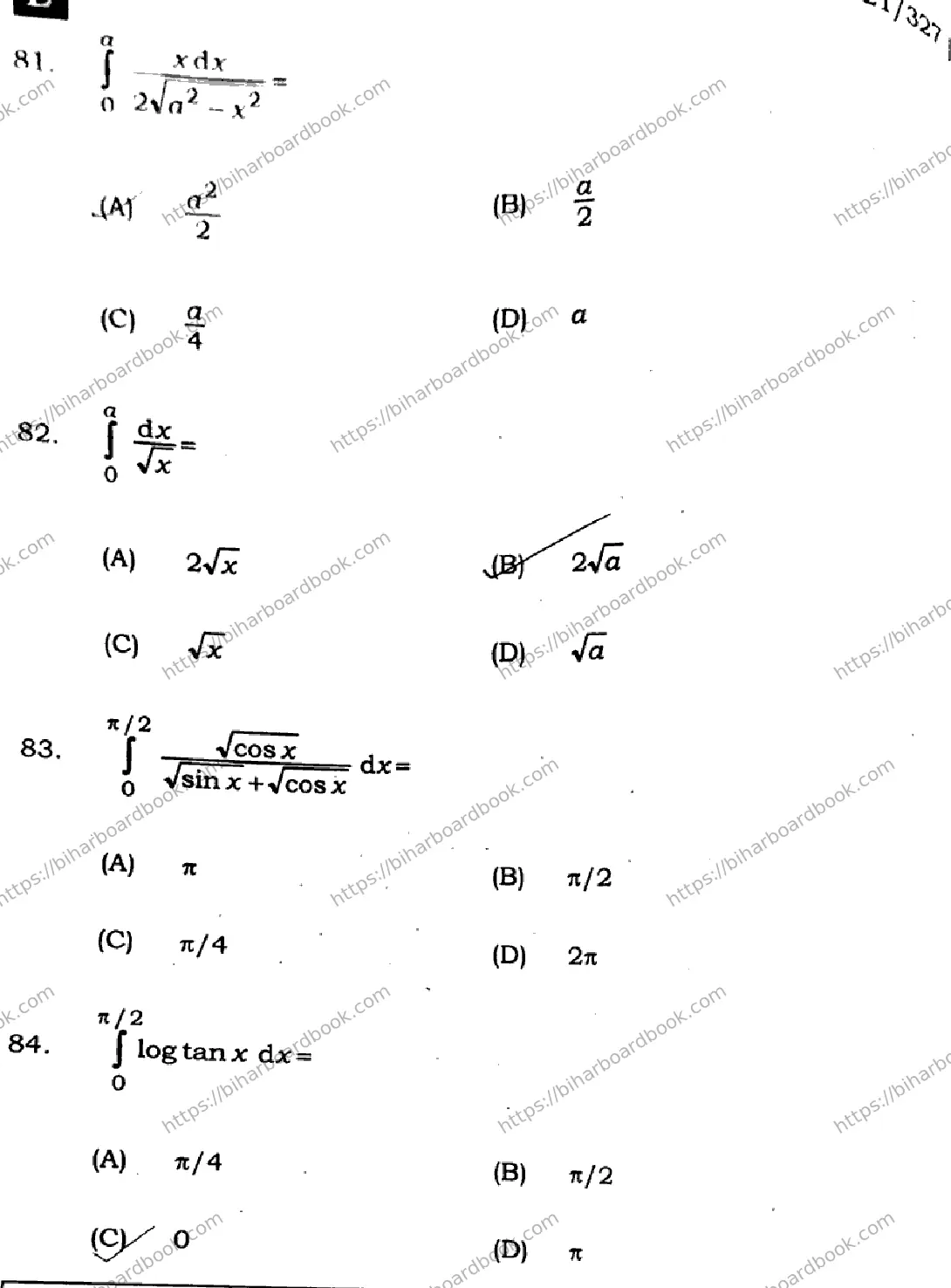 Bihar Board Class 12th 2025 Mathematics  121327  SetE Previous Year Paper 28