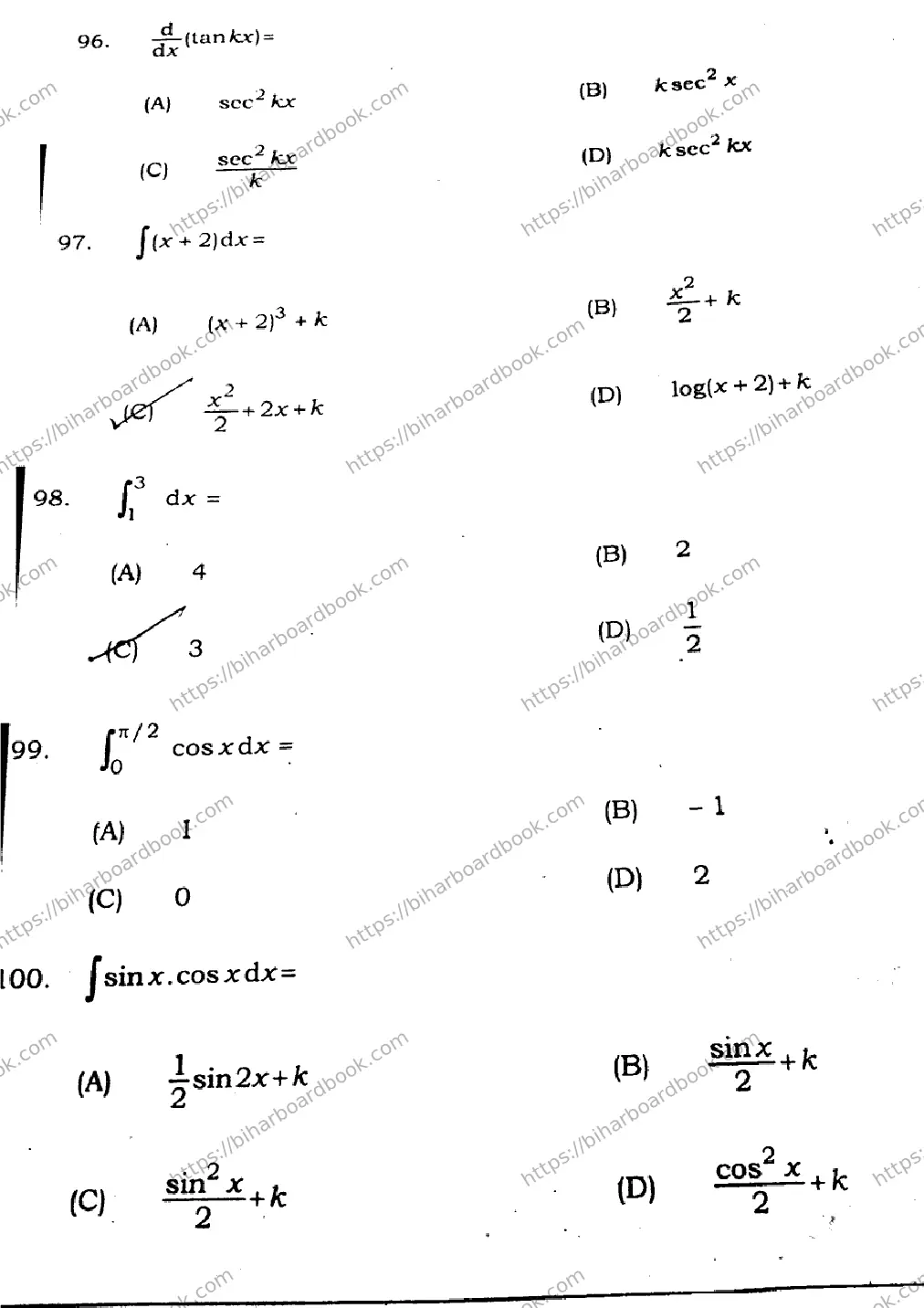 Bihar Board Class 12th 2021 Mathematics  121327J  2021 Previous Year Paper 25