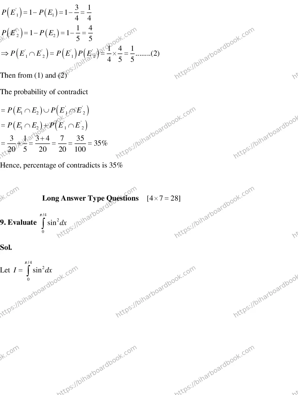 Bihar Board Class 12th 2015 Mathematics  2015 Previous Year Paper 18