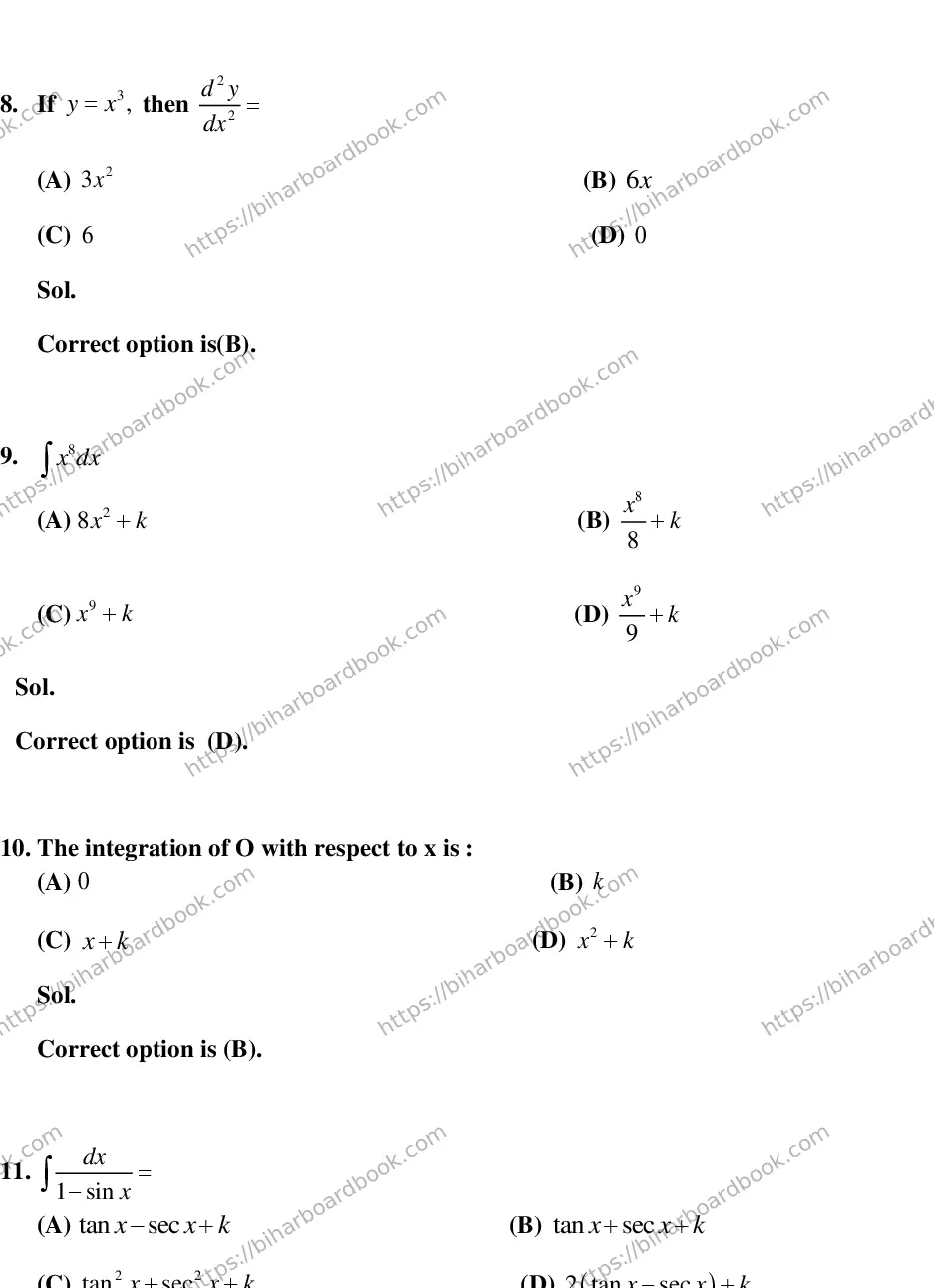 Bihar Board Class 12th 2016 Mathematics  2016 Previous Year Paper 4