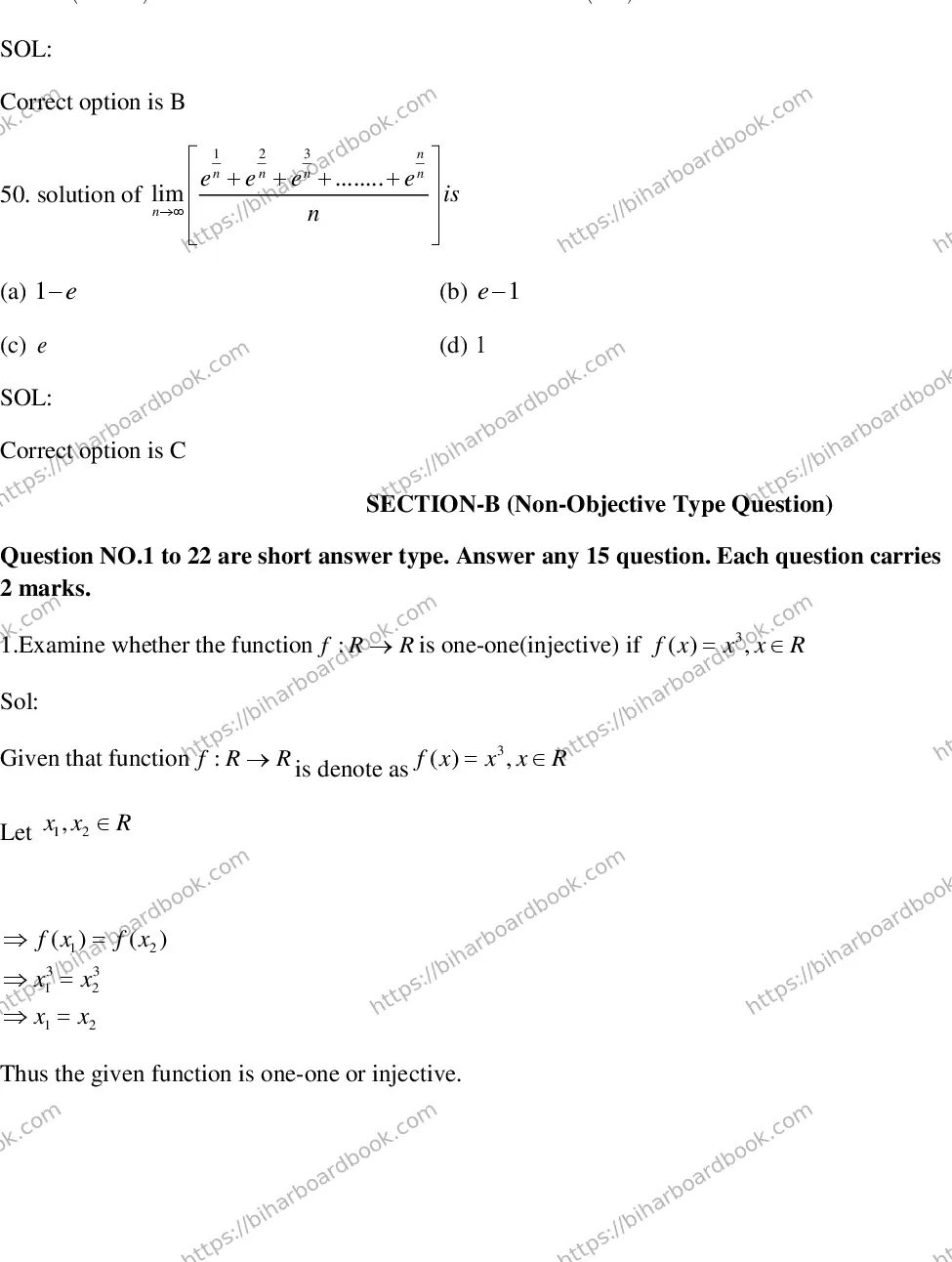 Bihar Board Class 12th 2018 Mathematics  2018 Previous Year Paper 14