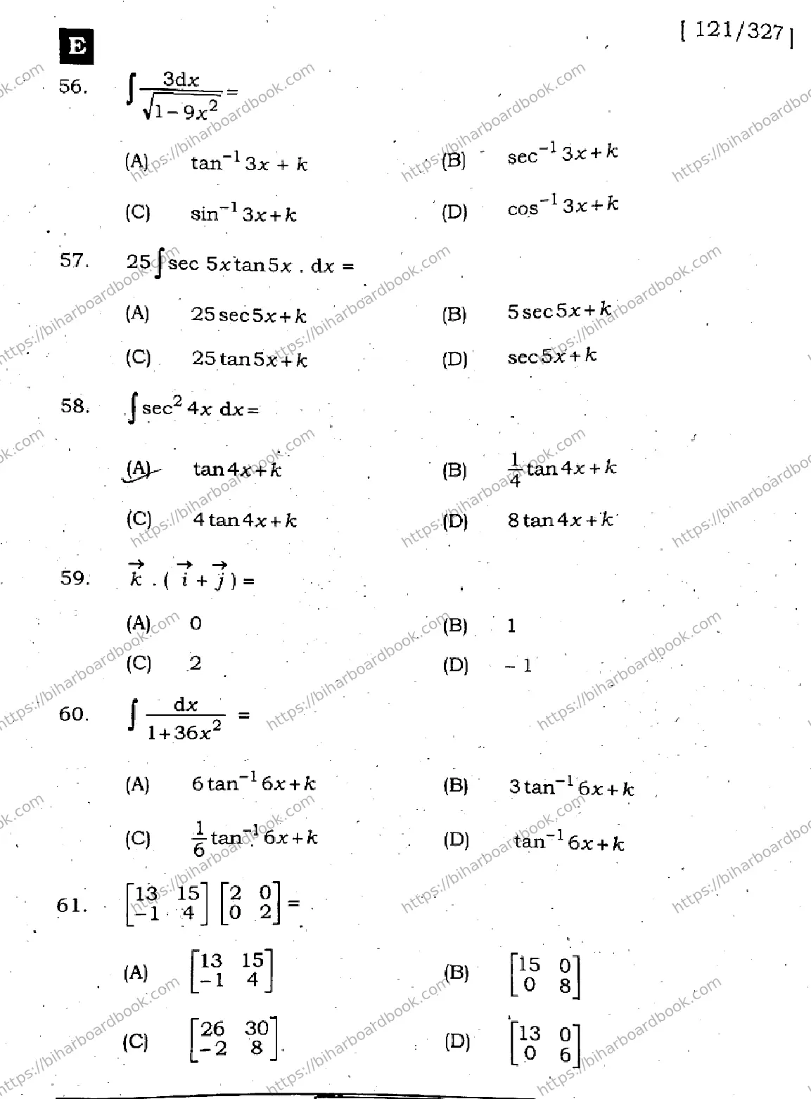 Bihar Board Class 12th 2023 Maths 2023 Previous Year Paper 16