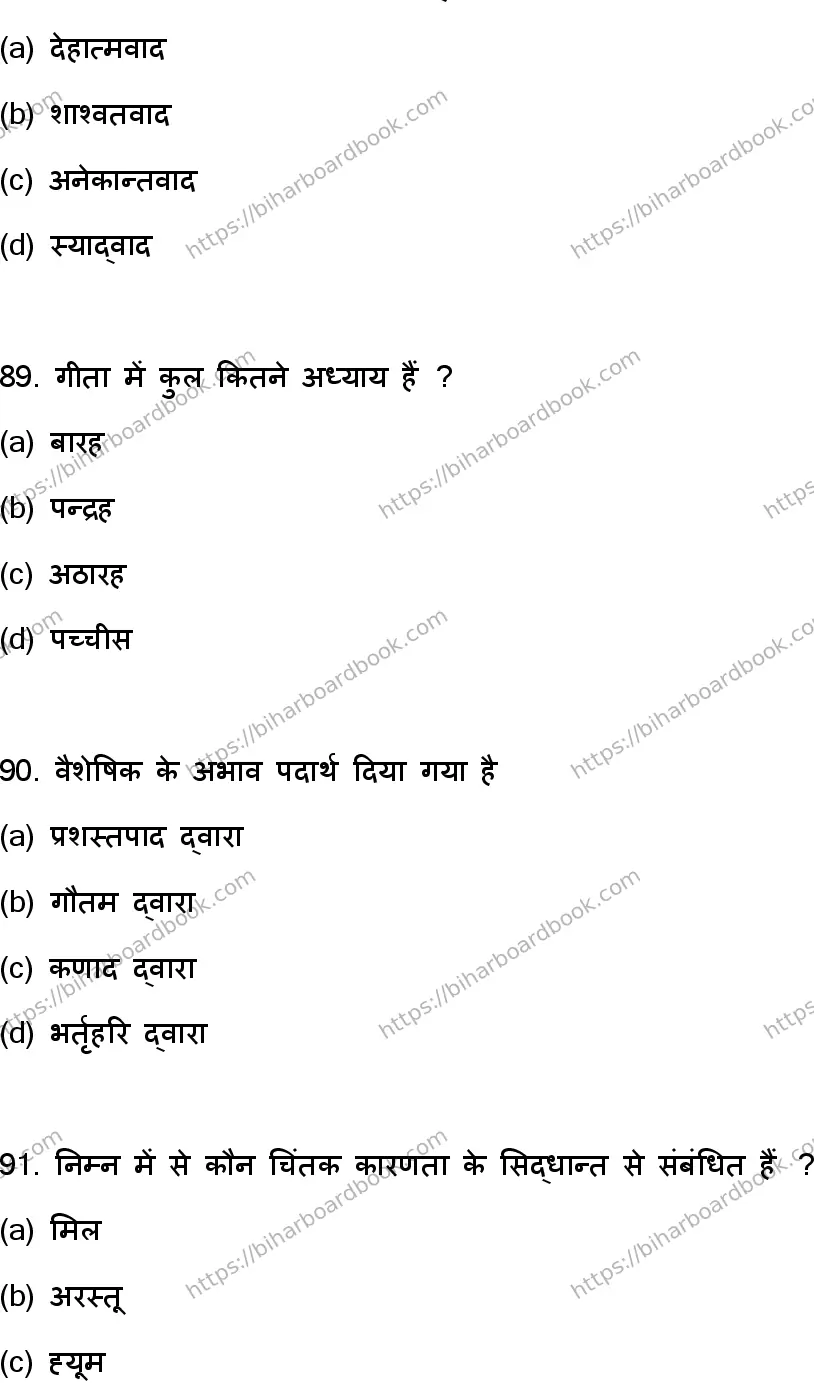Bihar Board Class 12th 2023 Philosophy Previous Year Paper 24