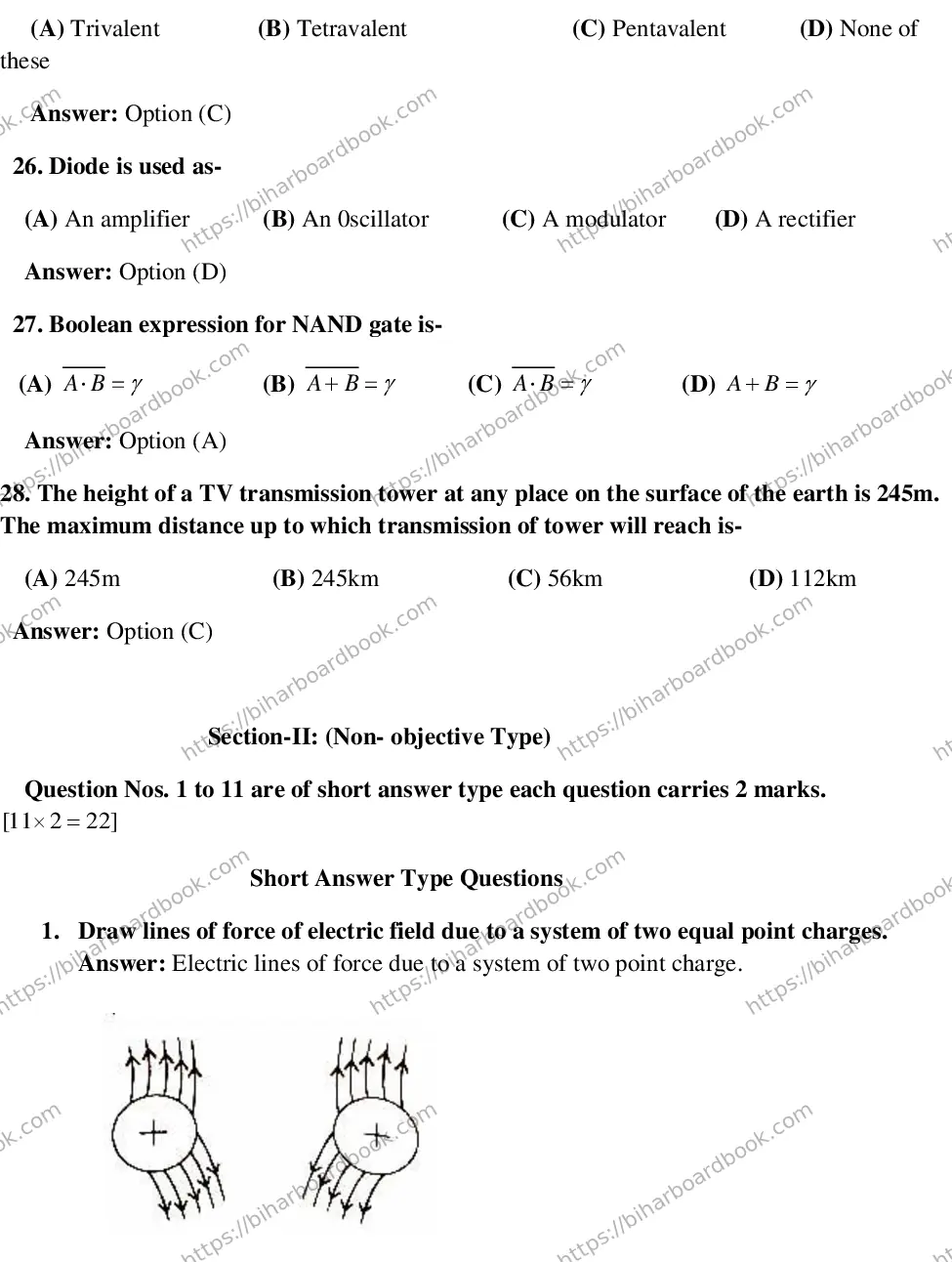 Bihar Board Class 12th 2016 Physics  2016 Previous Year Paper 5