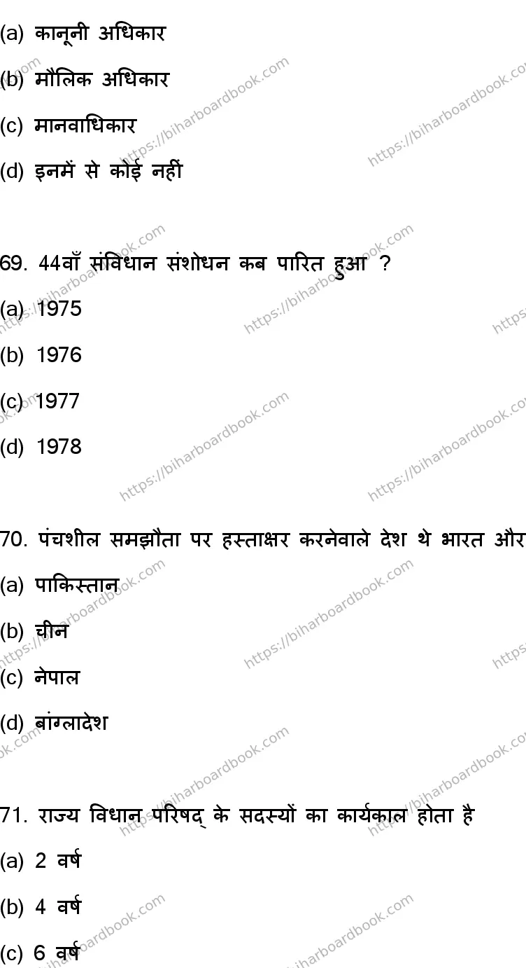Bihar Board Class 12th 2023 Political Science Previous Year Paper 19