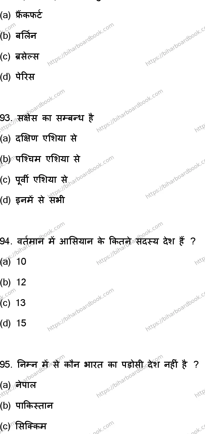 Bihar Board Class 12th 2023 Political Science Previous Year Paper 25