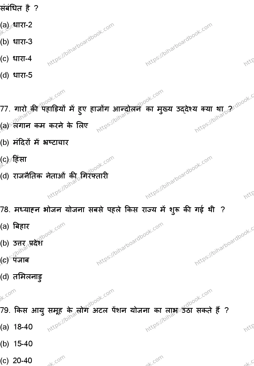 Bihar Board Class 12th 2023 Sociology Previous Year Paper 21