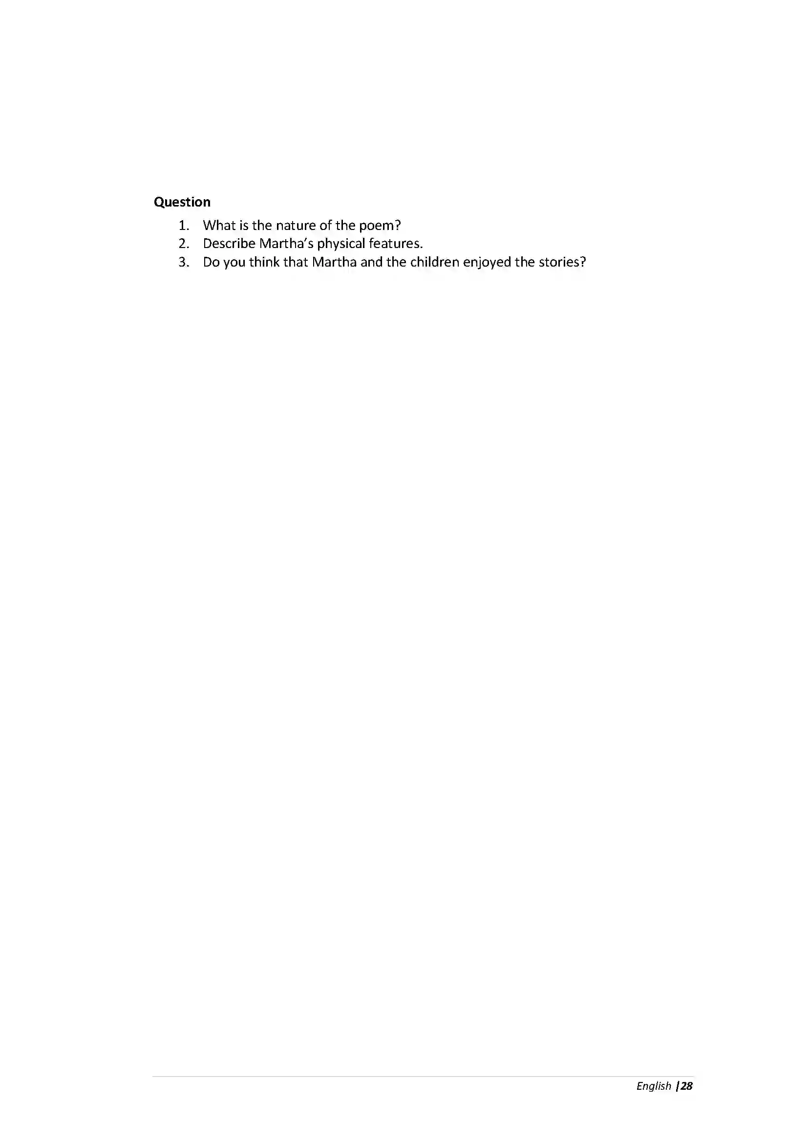 Bihar Board Class 10th English Martha  Poetry Revision Note 2