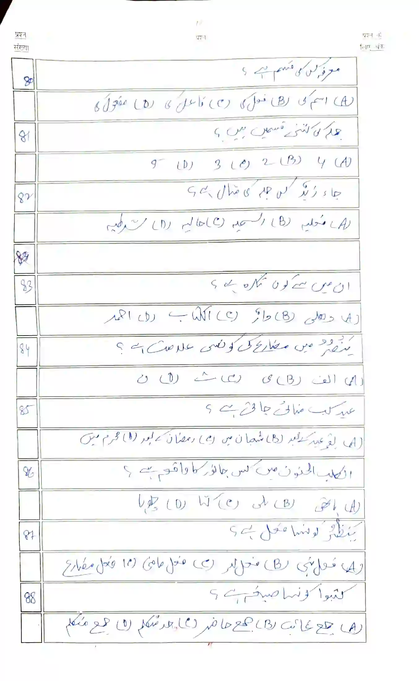 Bihar Board Class 10th 2023 Arabic (123) Sample Paper 12