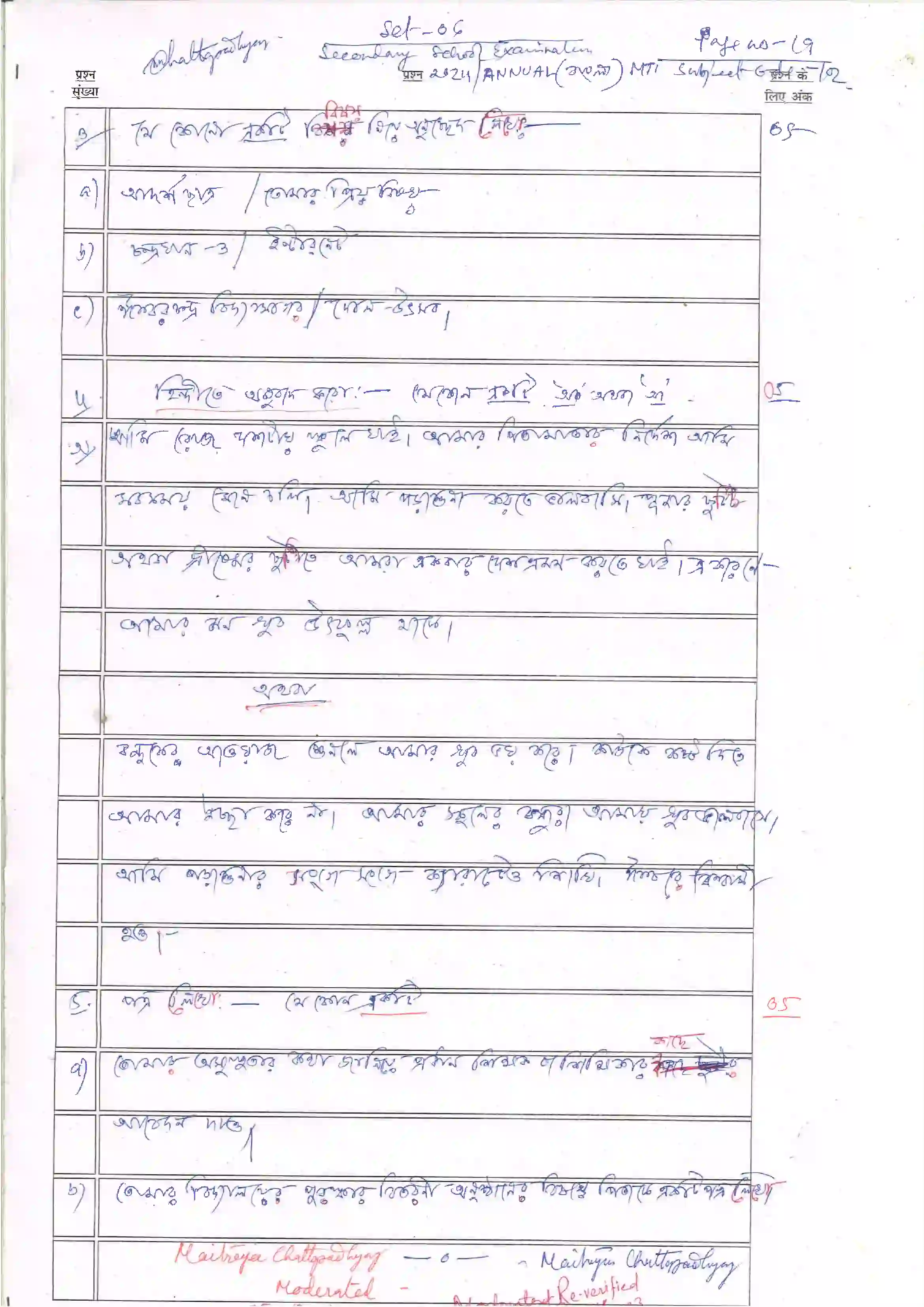 Bihar Board Class 10th 2024 Bangla Sample Paper 19