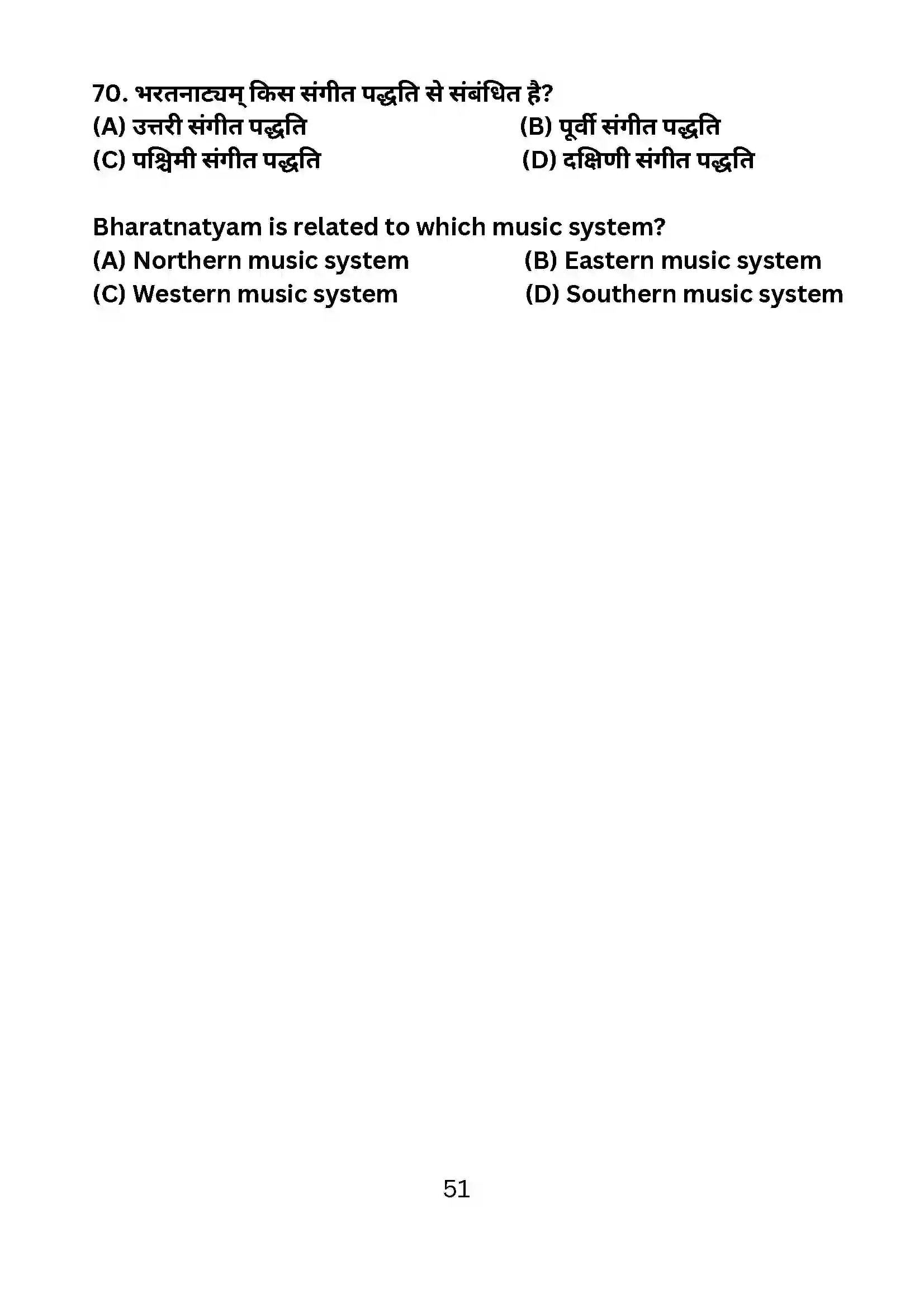 Bihar Board Class 10th 2024 Dance Sample Paper 51