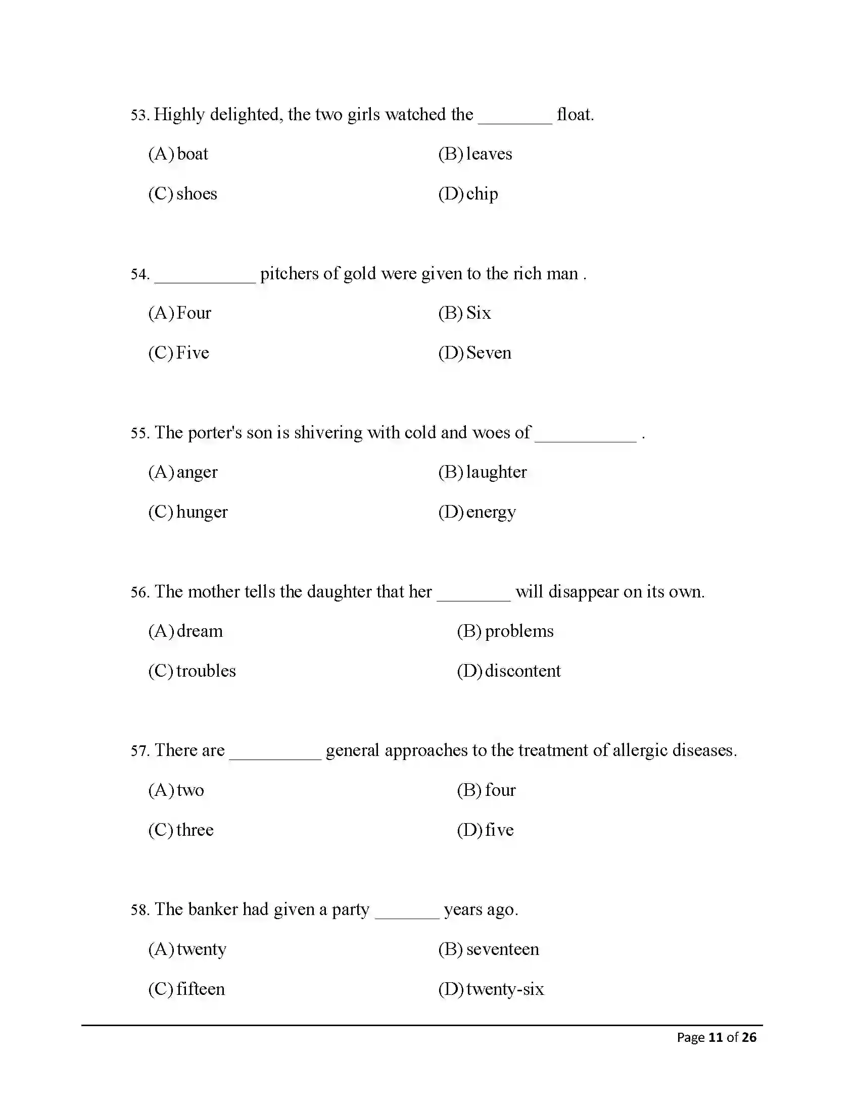 Bihar Board Class 10th 2026 English Sample Paper 11