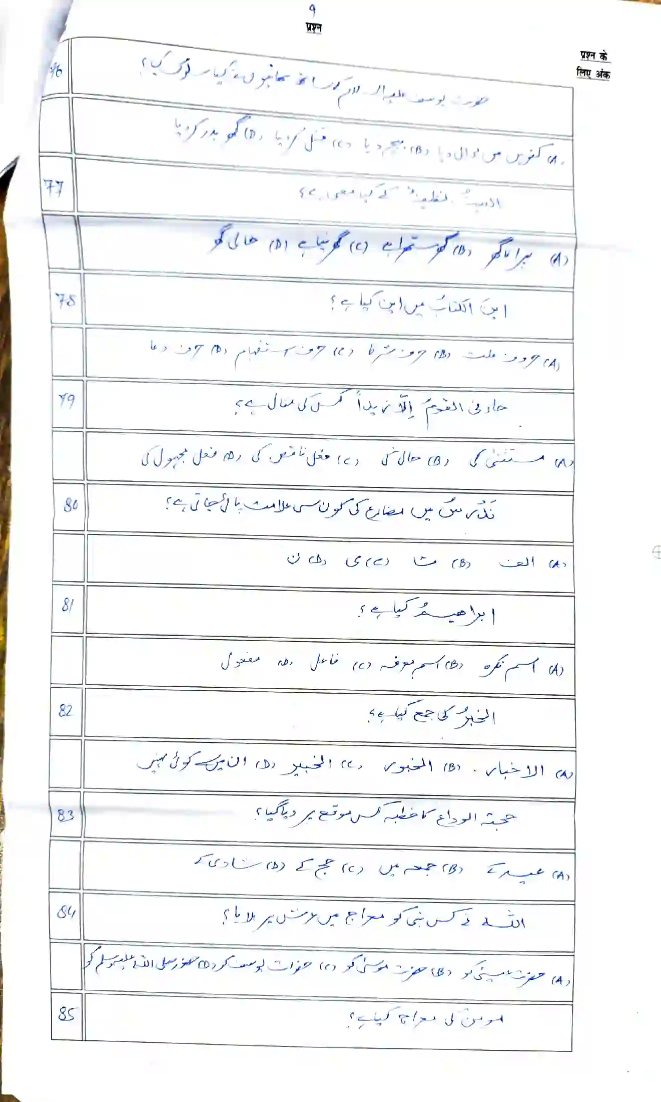 Bihar Board Class 12th 2026 Arabic Sample Paper 11