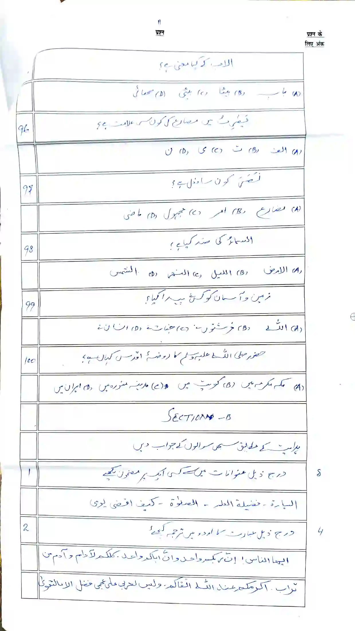 Bihar Board Class 12th 2026 Arabic Sample Paper 13