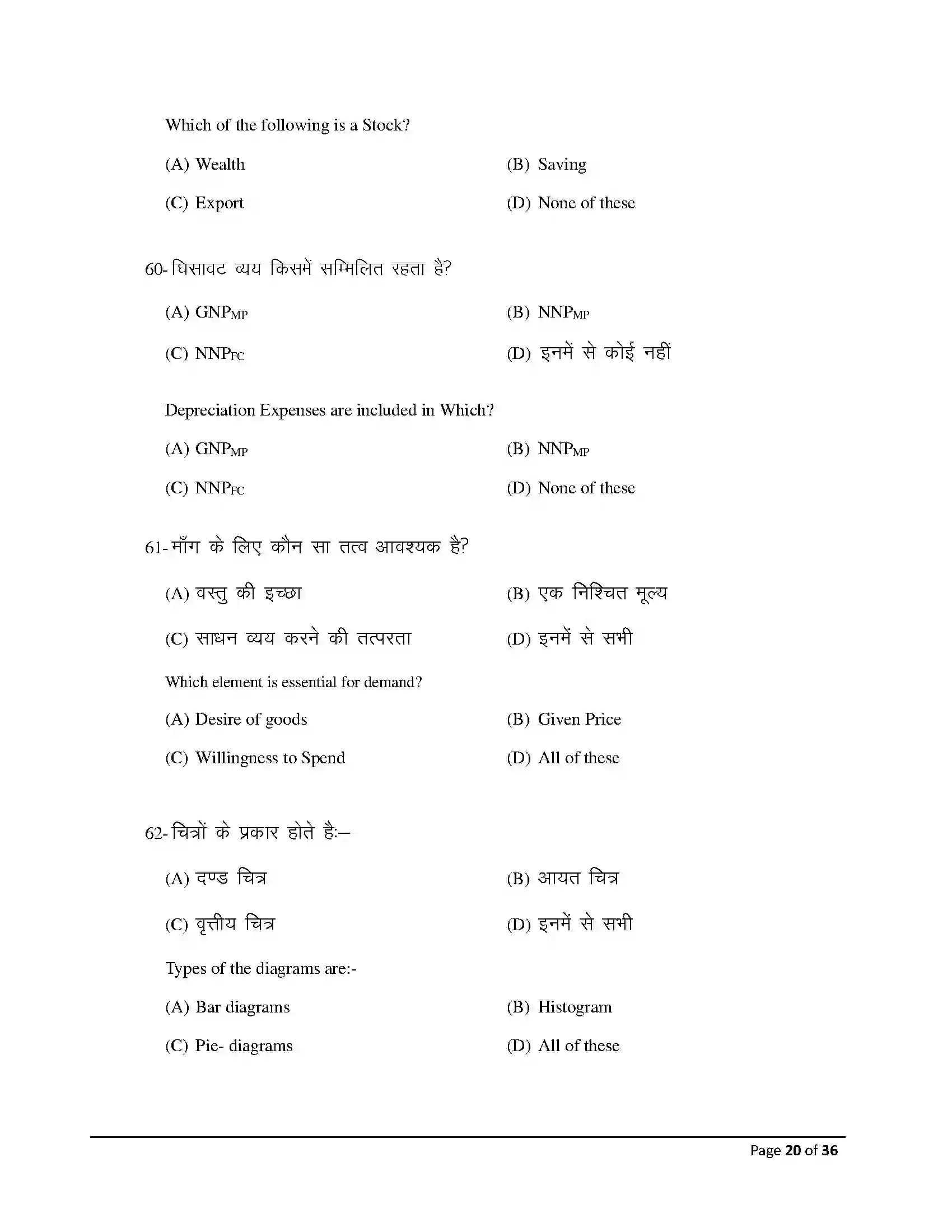 Bihar Board Class 12th 2026 Economics Sample Paper 20