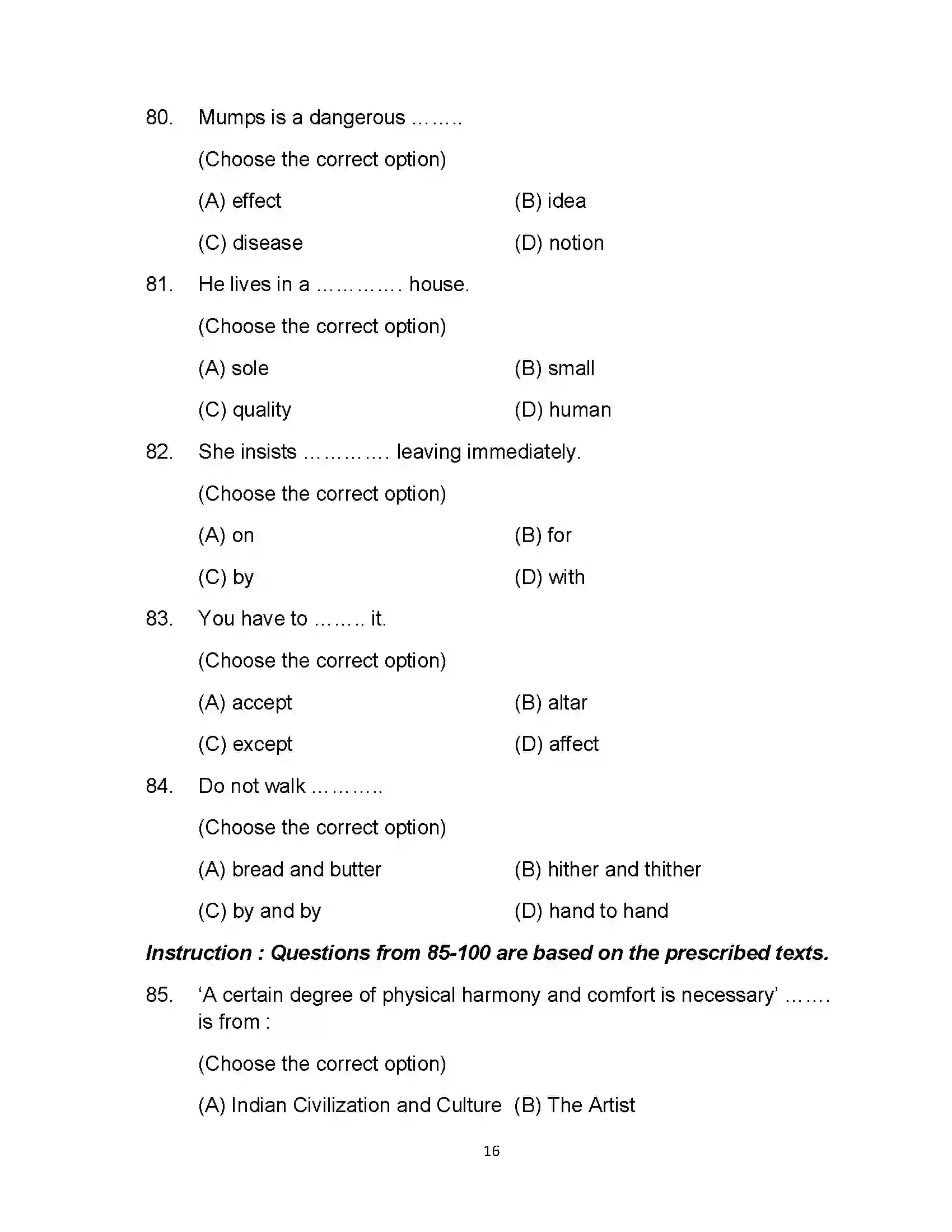 Bihar Board Class 12th 2021 English (Commerce) Sample Paper 16
