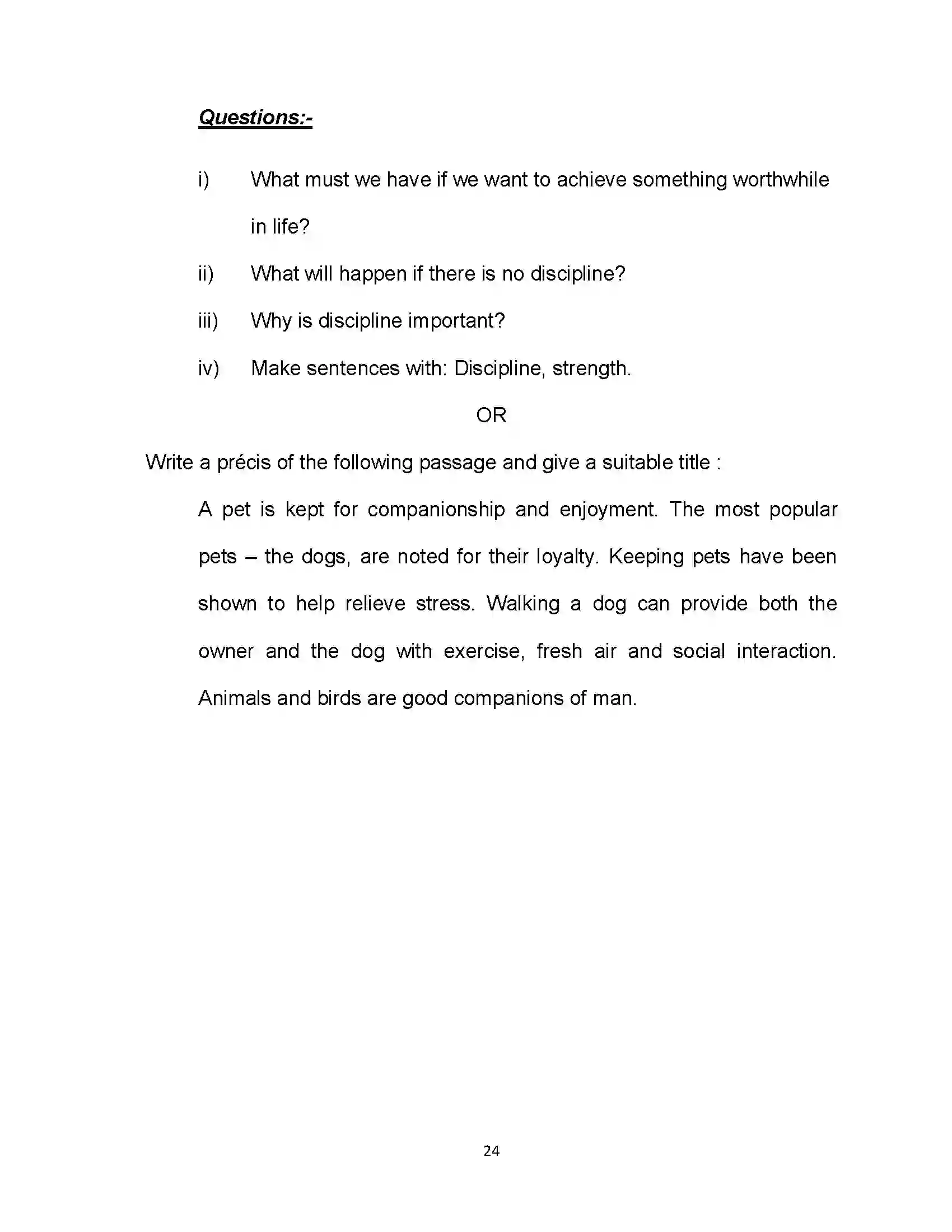 Bihar Board Class 12th 2021 English (Commerce) Sample Paper 24