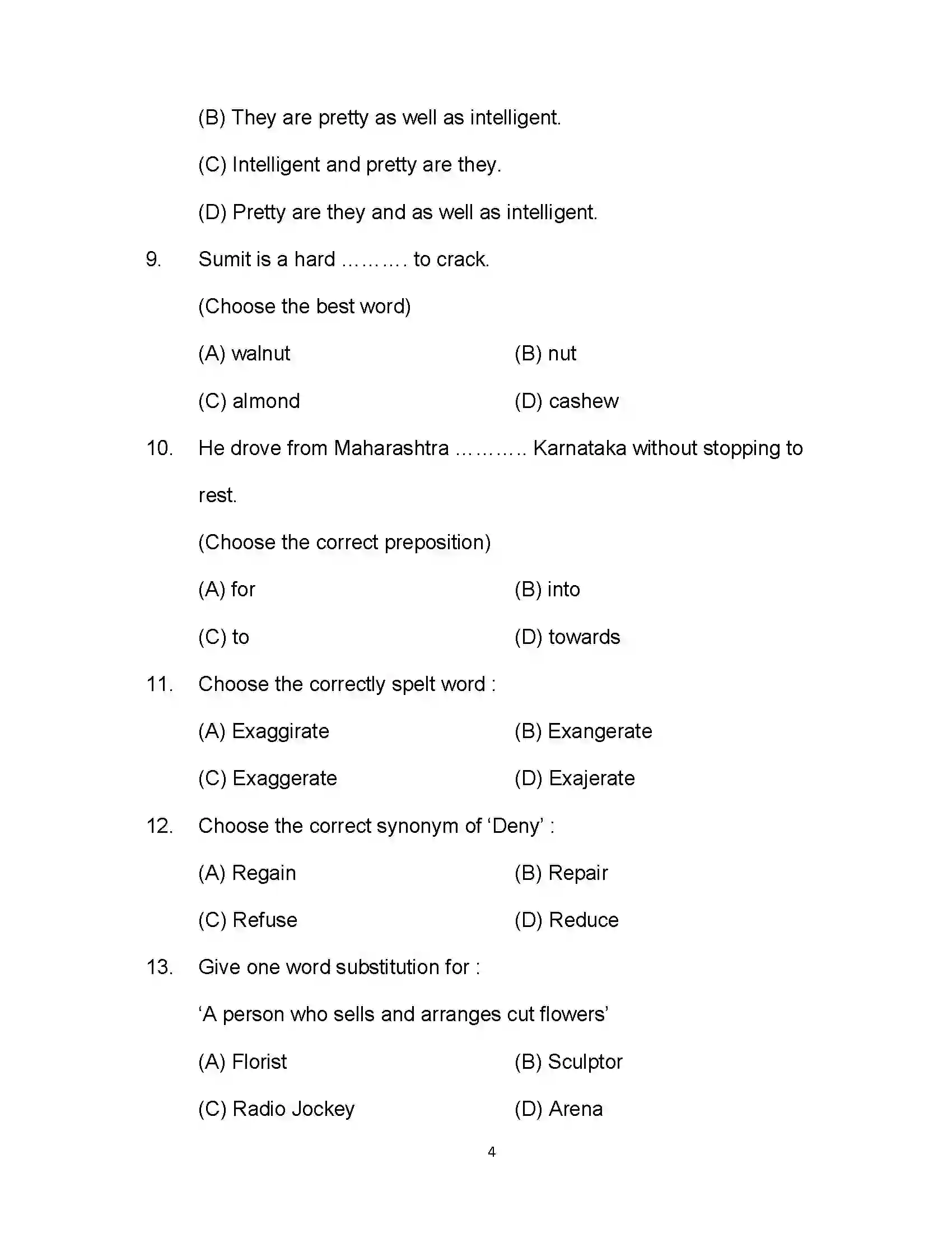 Bihar Board Class 12th 2021 English (Commerce) Sample Paper 4