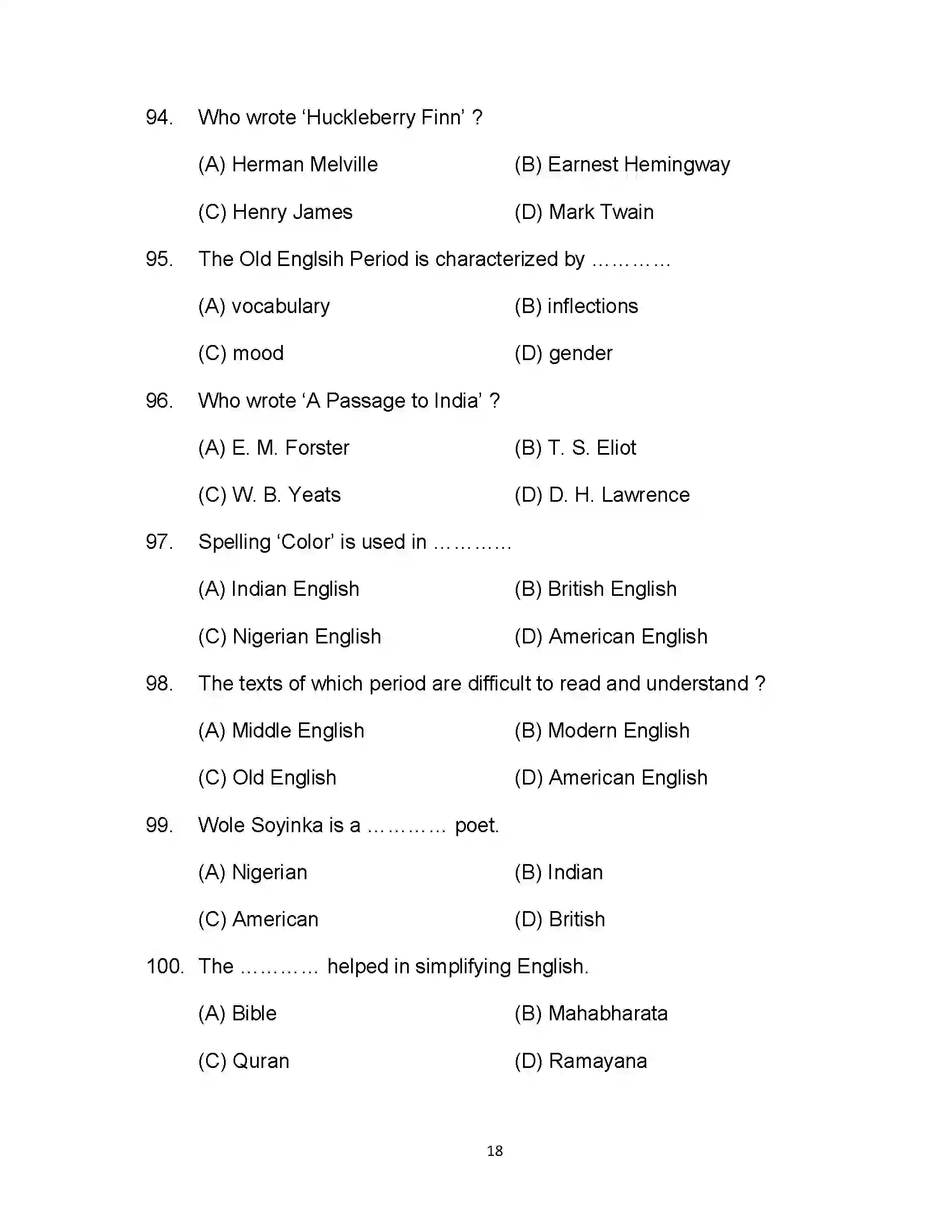 Bihar Board Class 12th 2023 English Sample Paper 18