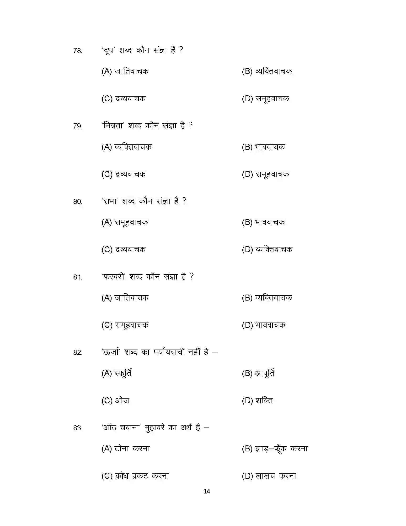 Bihar Board Class 12th 2021 Hindi Sample Paper 14