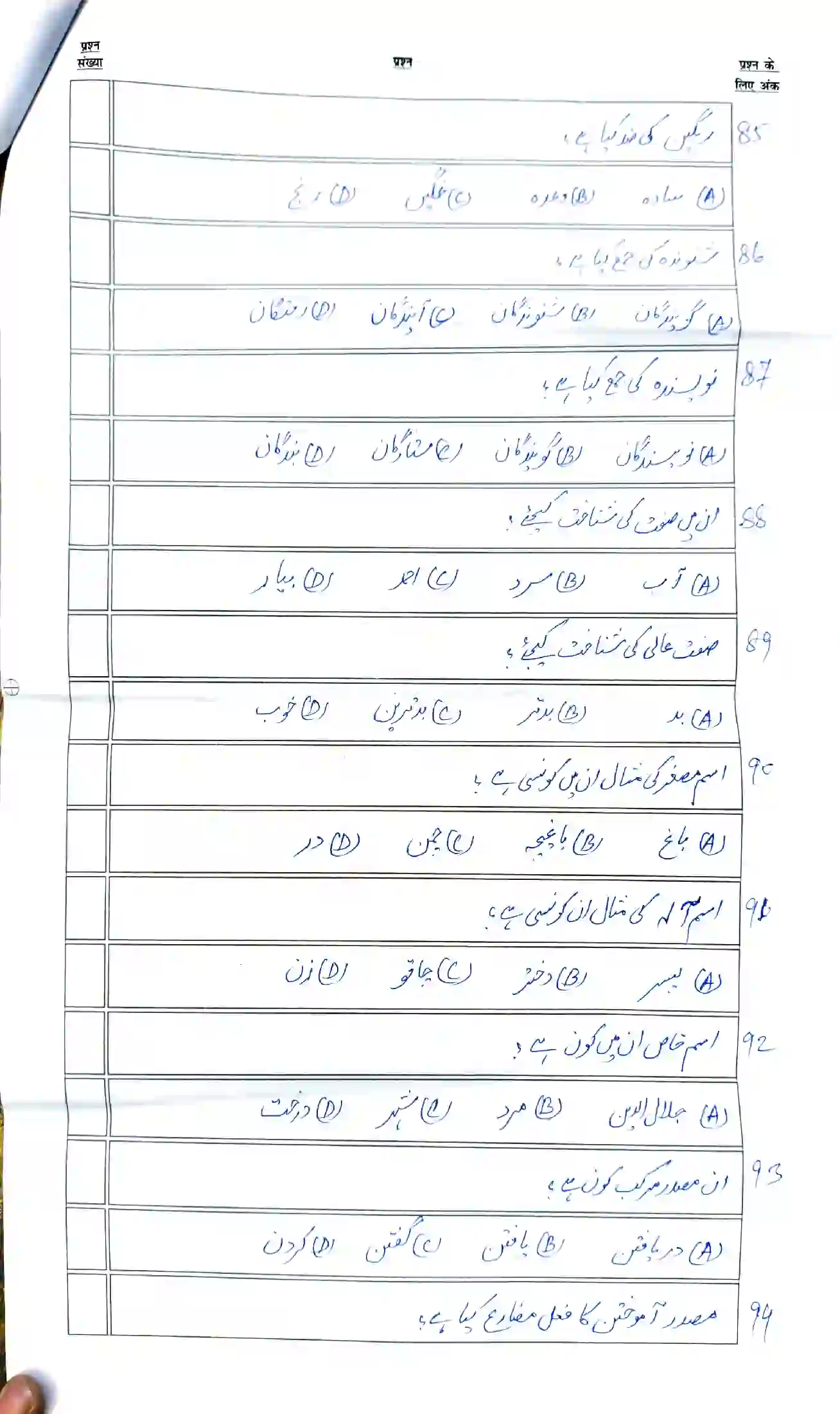 Bihar Board Class 12th 2026 Persian Sample Paper 12