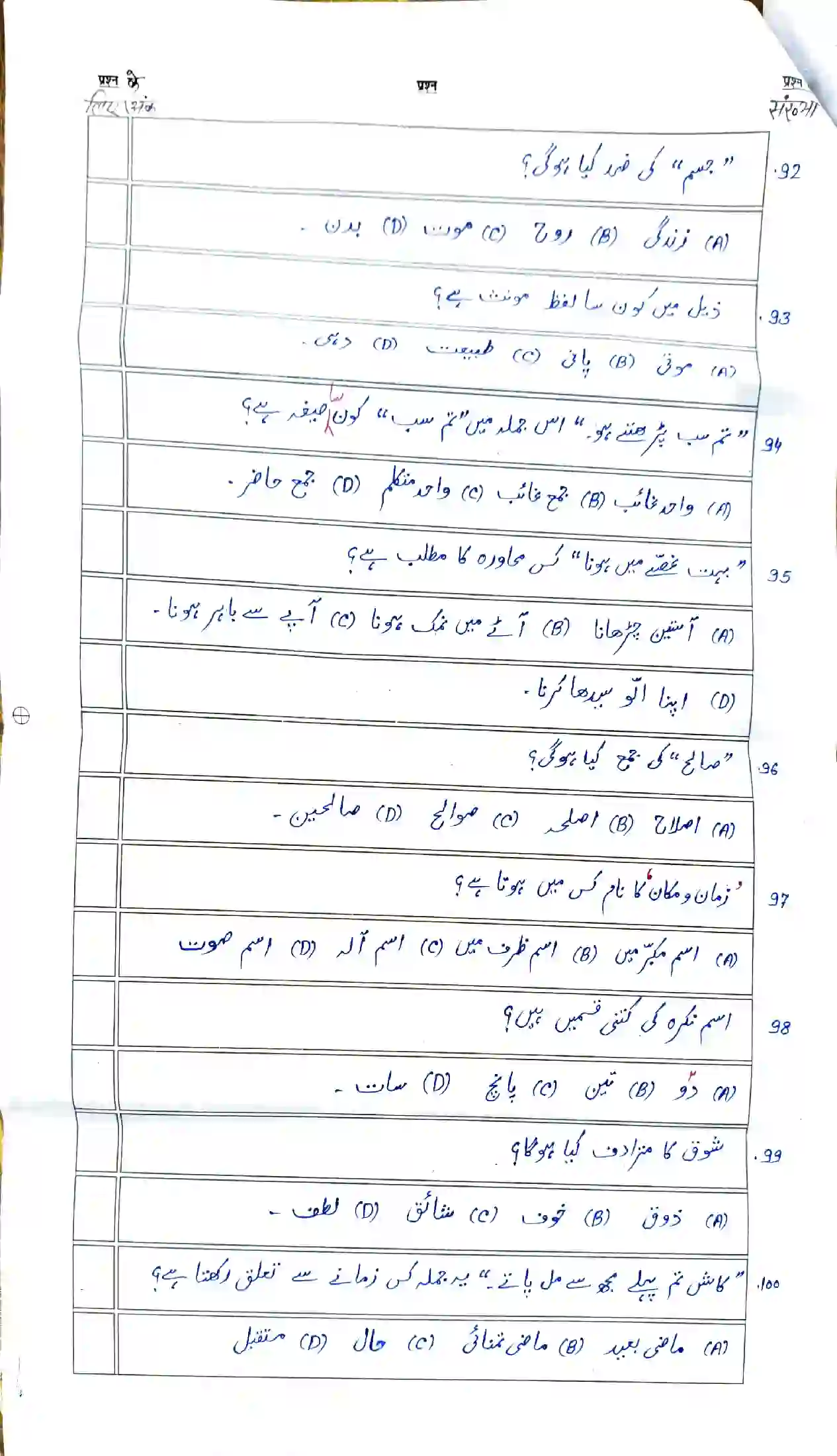 Bihar Board Class 12th 2026 Urdu Sample Paper 14