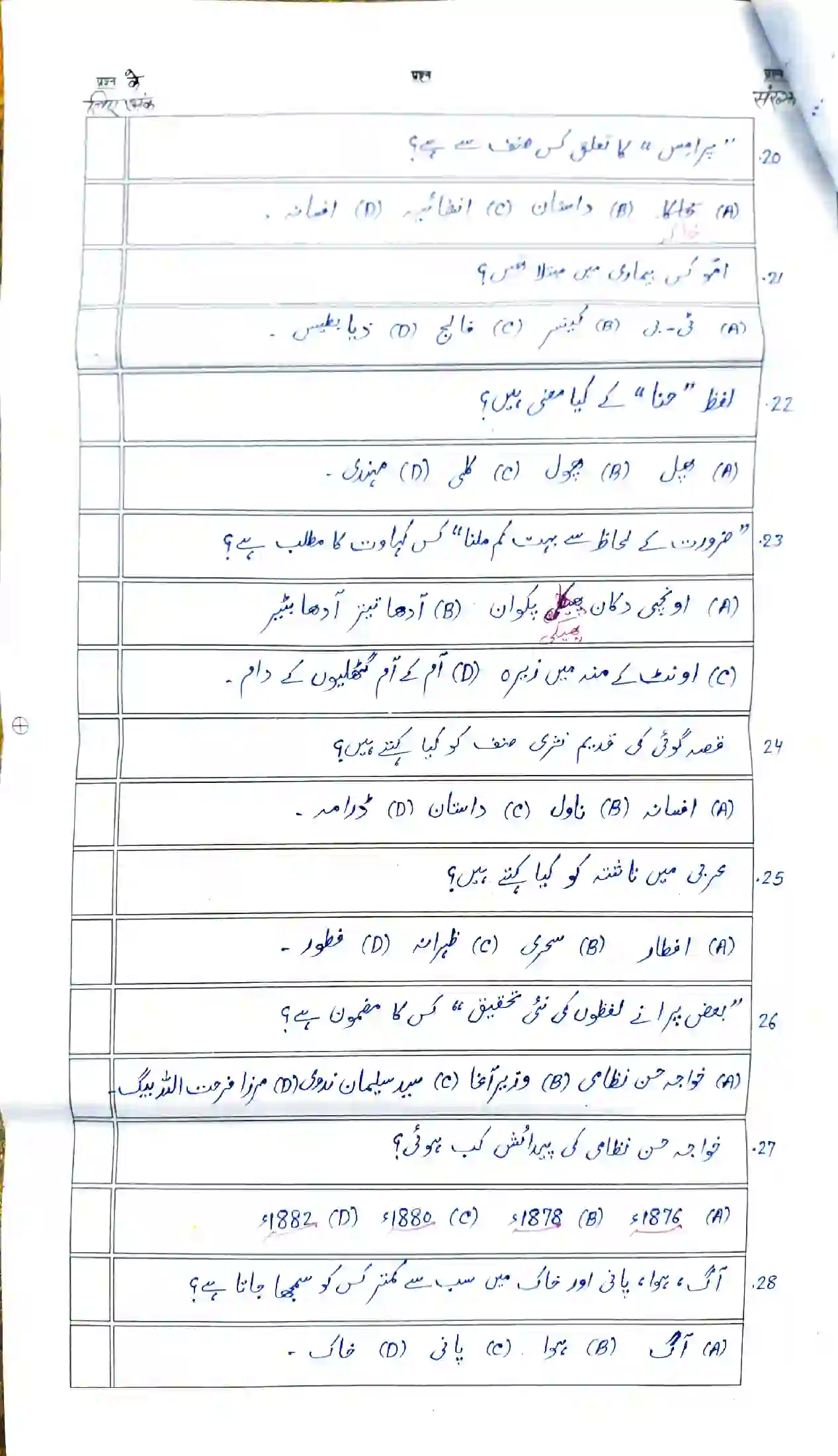 Bihar Board Class 12th 2026 Urdu Sample Paper 6