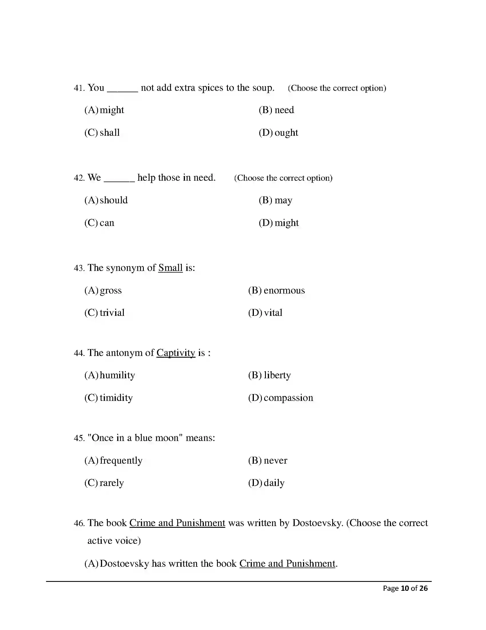 Bihar Board Class 12th 2026 English Sample Paper 10