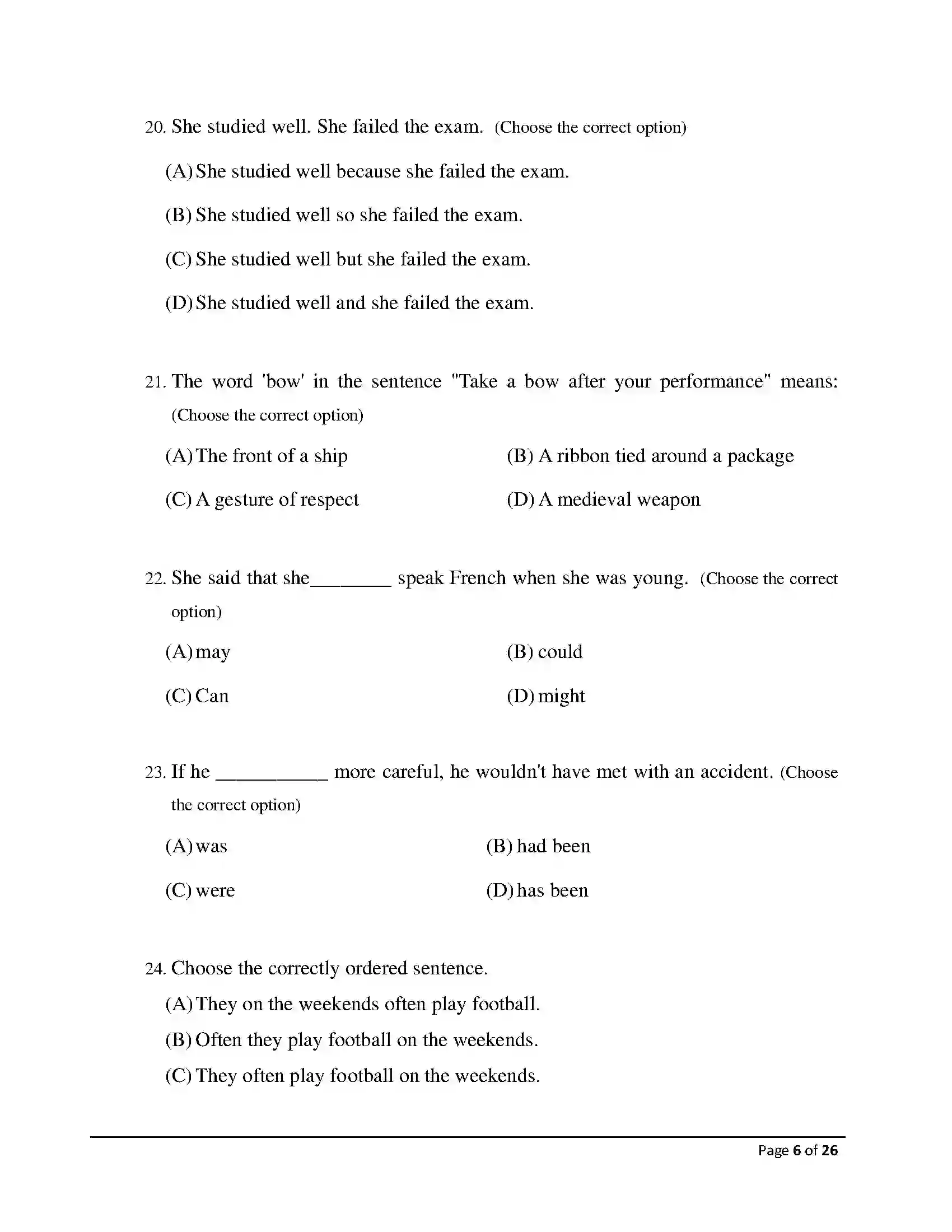 Bihar Board Class 12th 2026 English Sample Paper 6