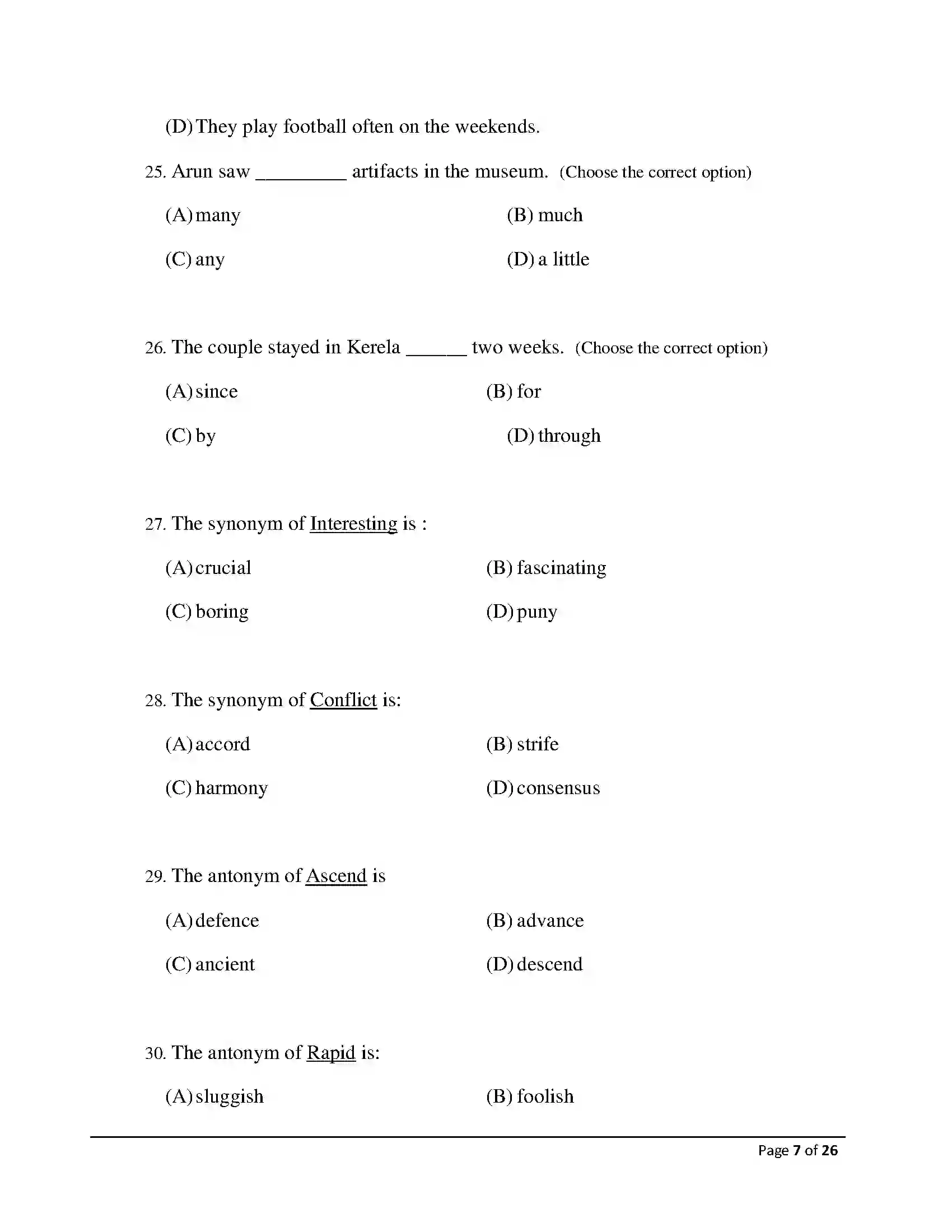 Bihar Board Class 12th 2026 English Sample Paper 7