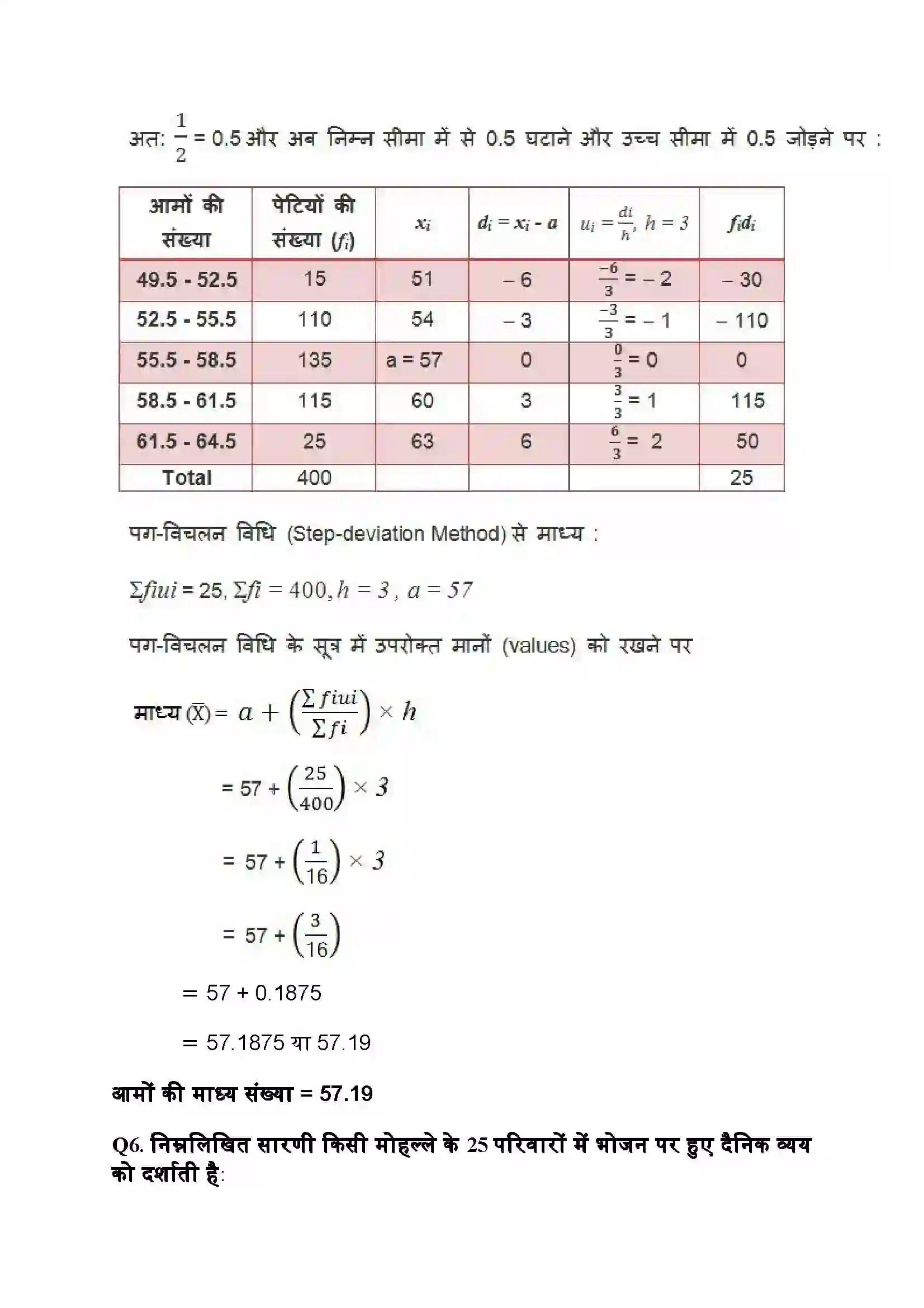 Bihar Board Class 10th Maths (गणित) Chapter 14 (सांख्यिकी) Solution 7