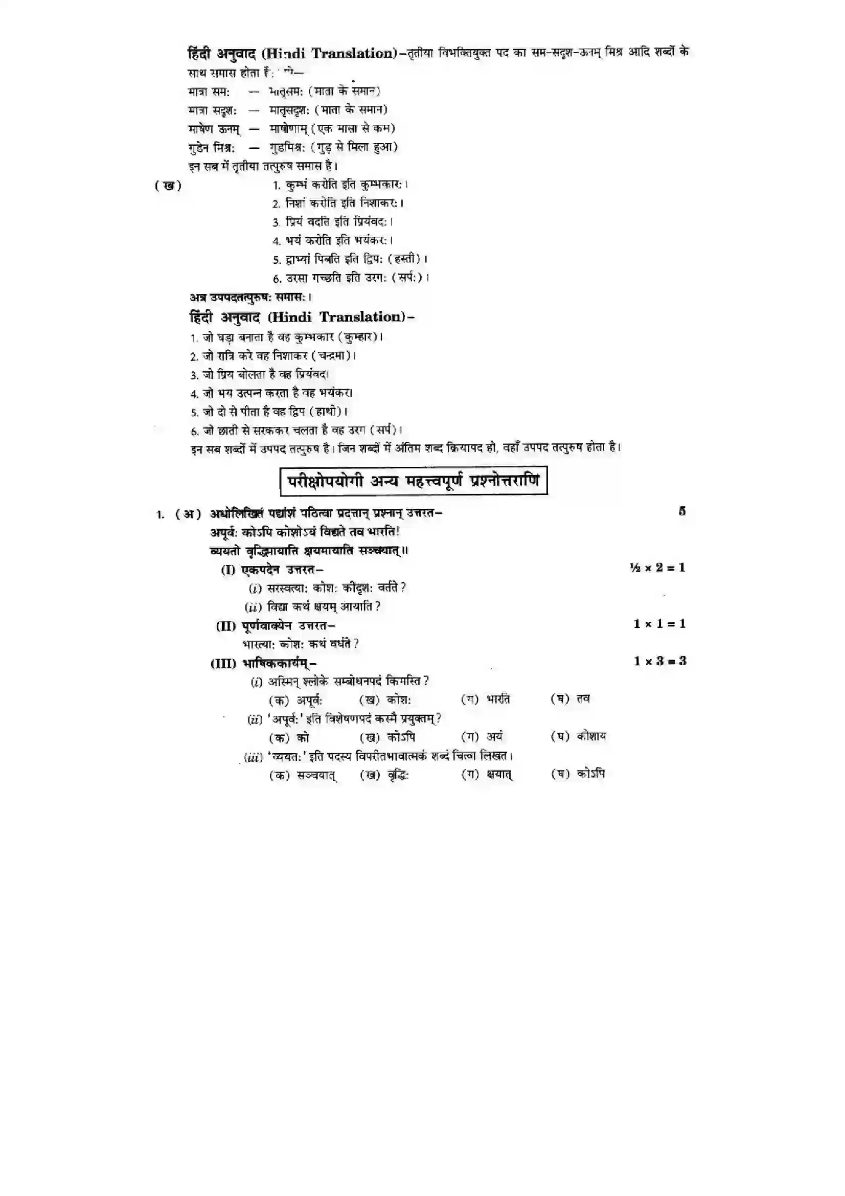 Bihar Board Class 10th Sanskrit (NCERT Sanskrit) Chapter 1) Solution 17