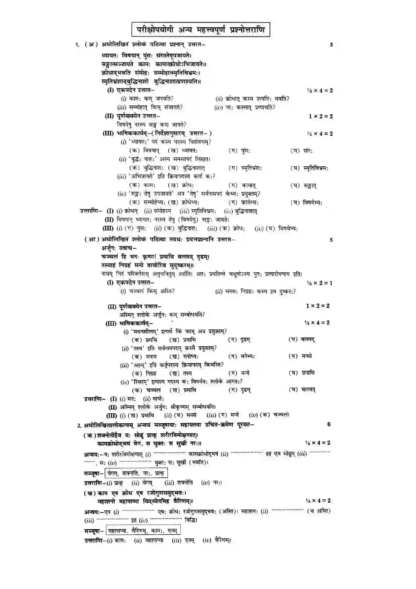 Bihar Board Class 10th Sanskrit (NCERT Sanskrit) Chapter 5) Solution 18