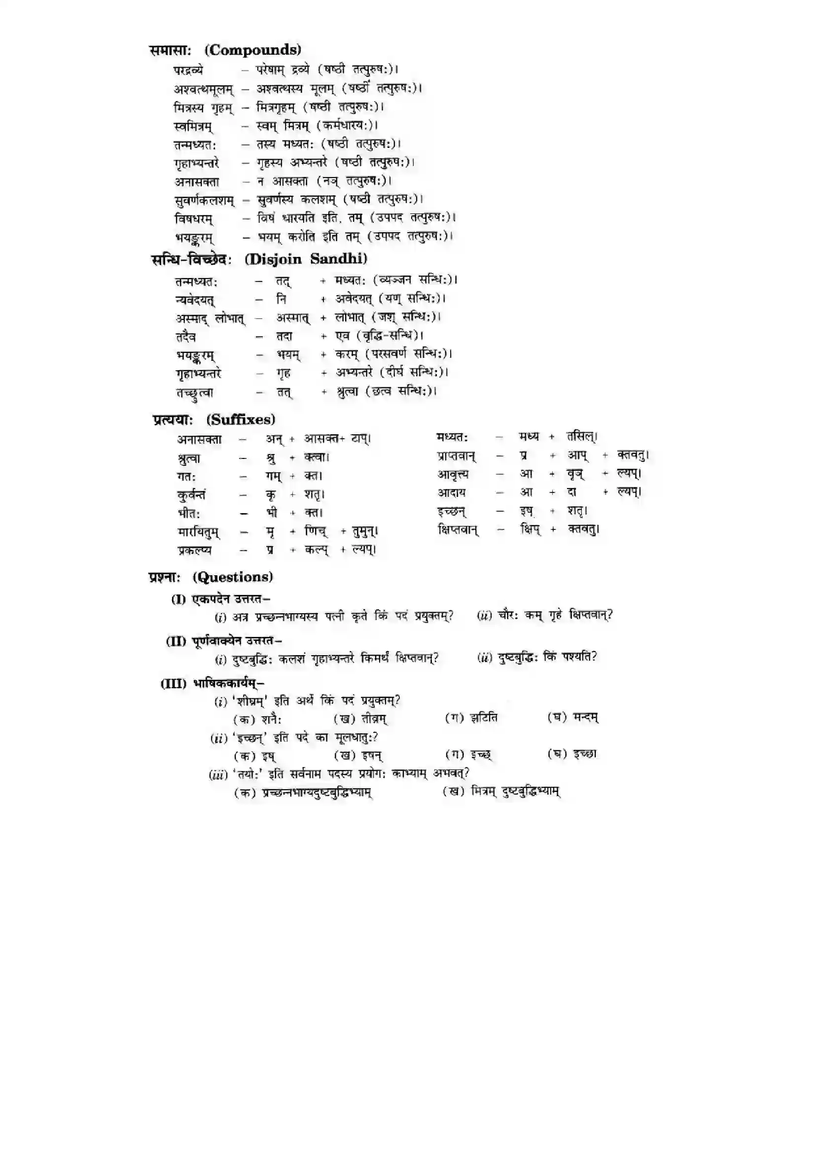 Bihar Board Class 10th Sanskrit (NCERT Sanskrit) Chapter 6) Solution 11