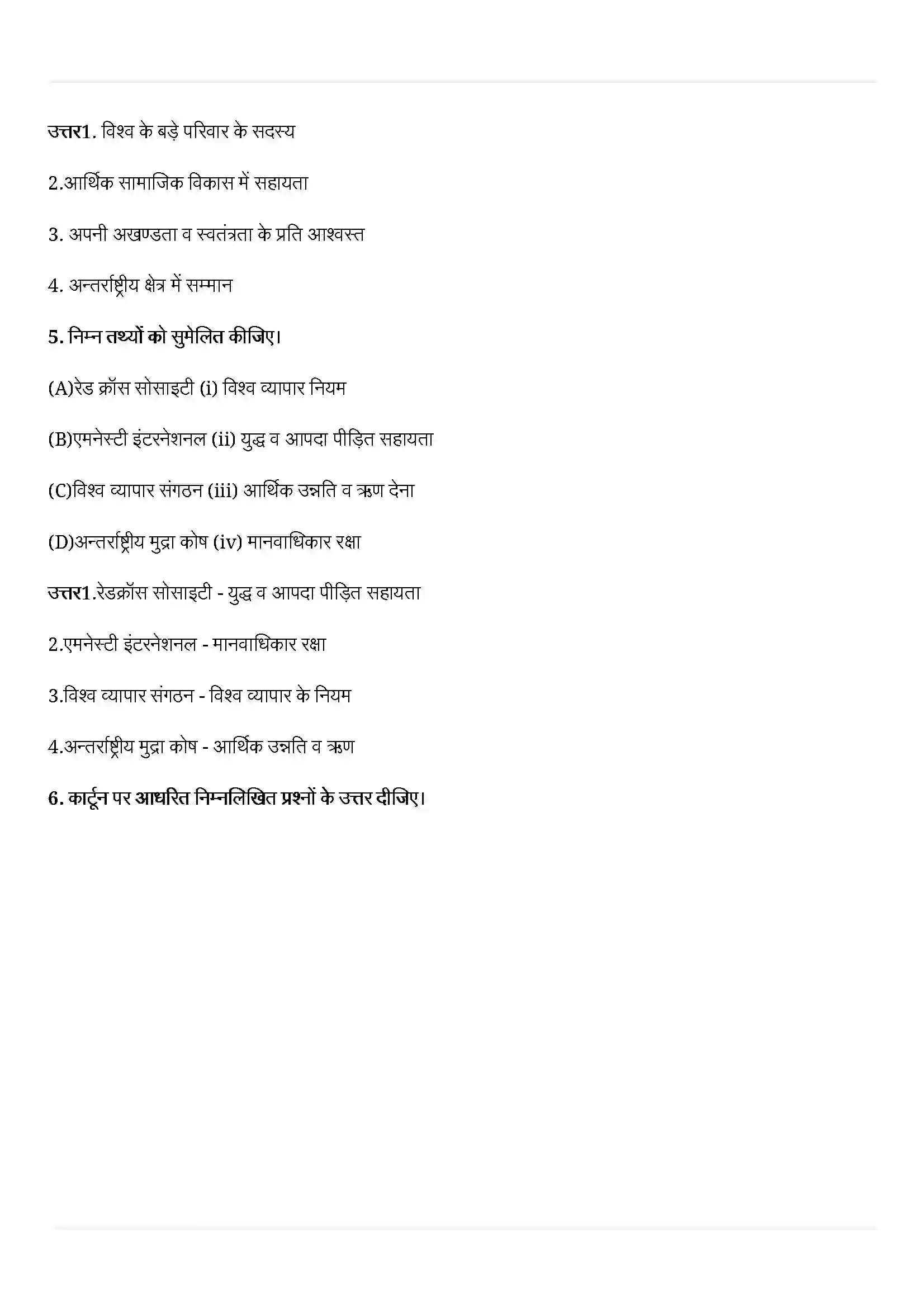 Bihar Board Class 12th Political Science (समकालीन विश्व राजनीती) Chapter 6 (अंतराष्ट्रीय संगठन) Solution 4