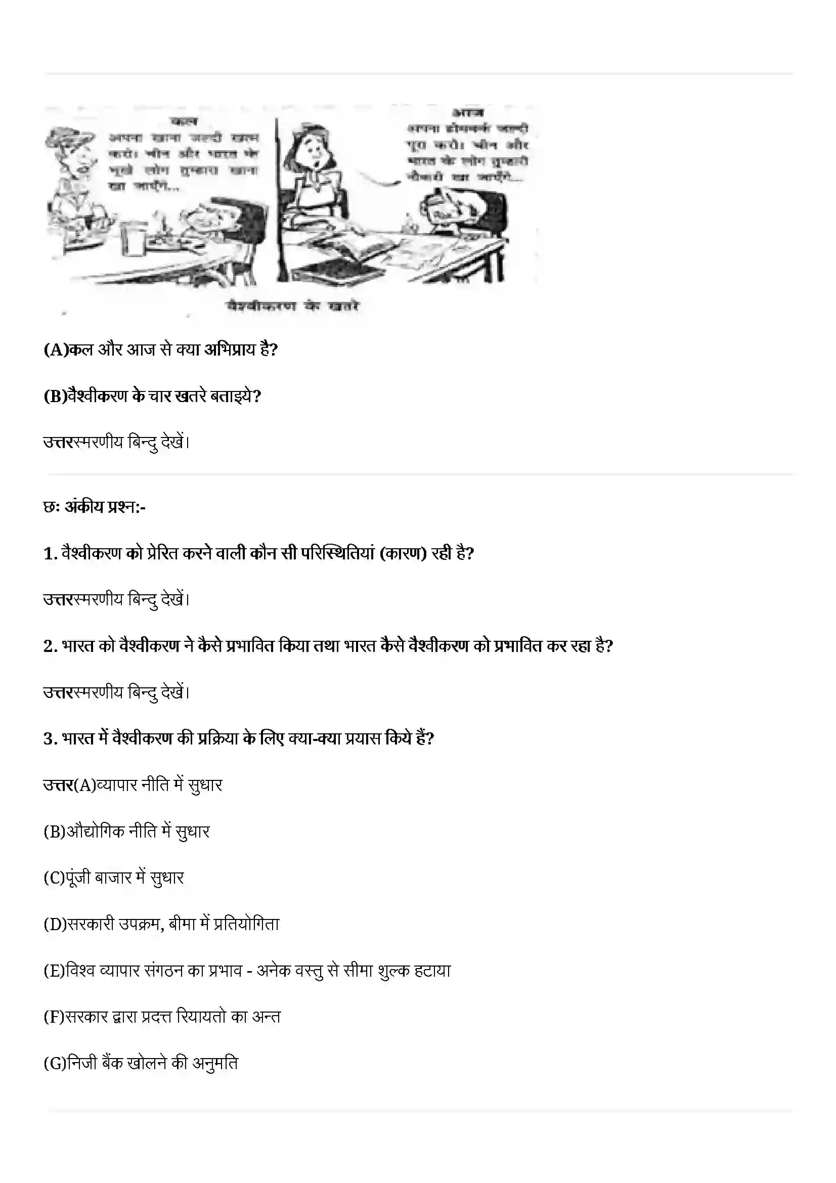 Bihar Board Class 12th Political Science (समकालीन विश्व राजनीती) Chapter 9 (वैश्वीकरण) Solution 6