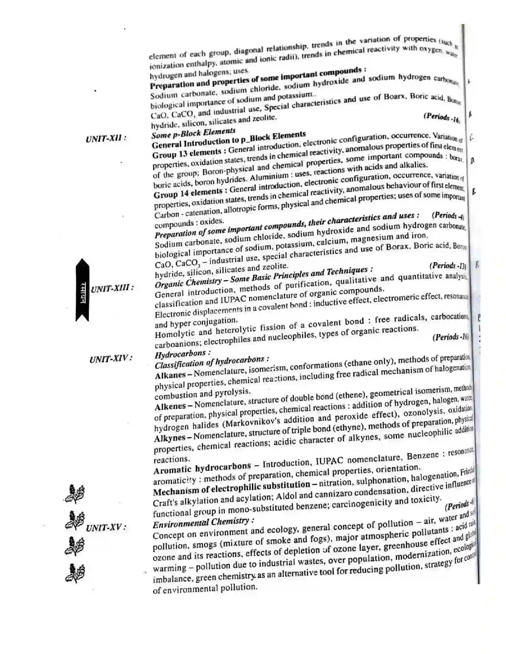 Bihar Board Class 11th 2025-26 Chemistry Syllabus 7