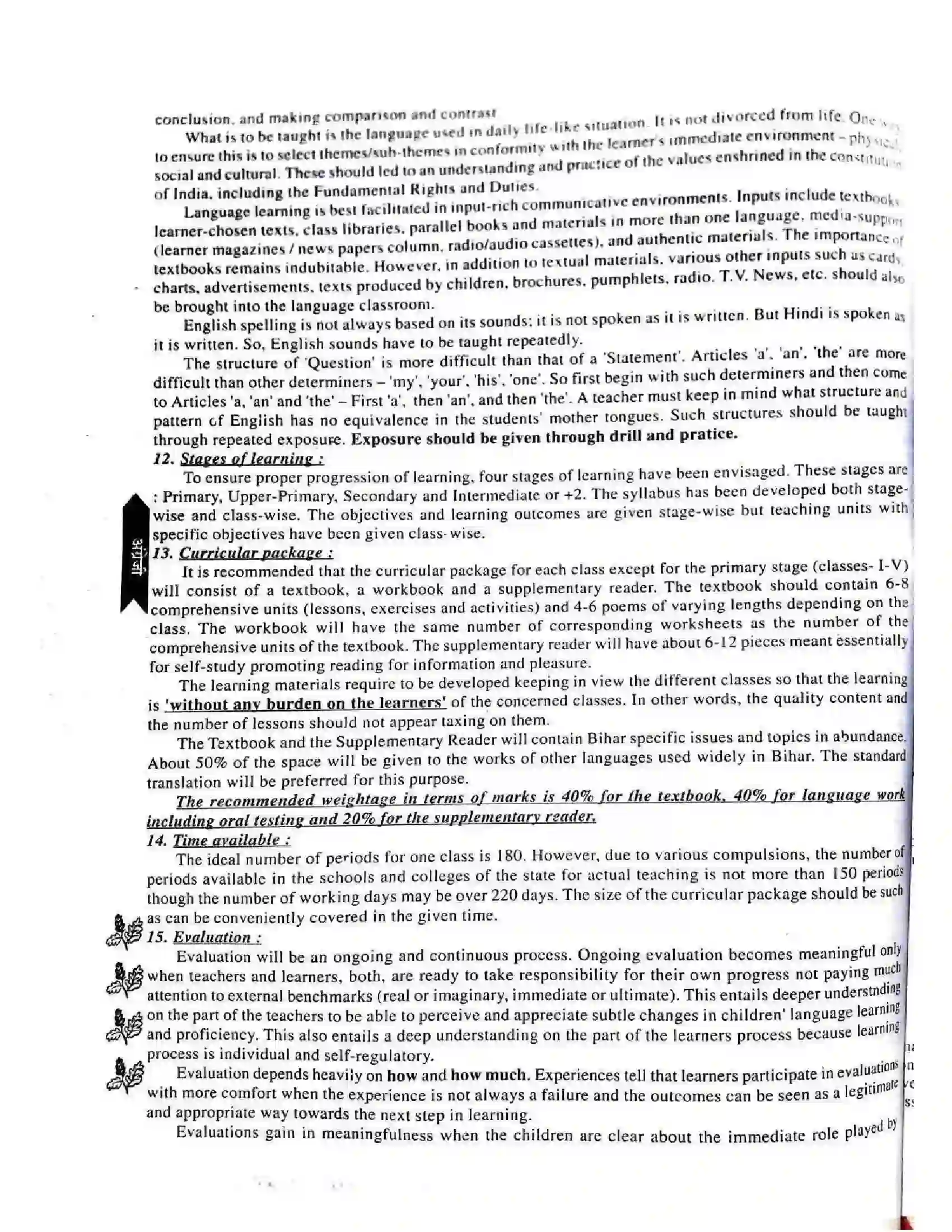 Bihar Board Class 11th 2025-26 English Language Syllabus 6