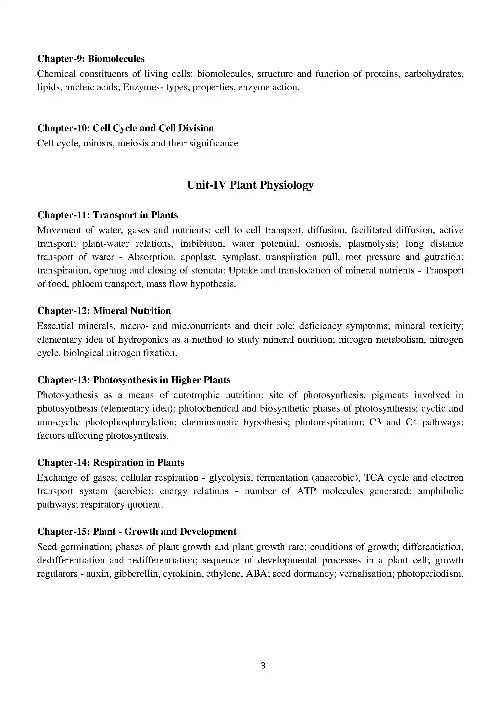 Bihar Board Class 12th 2020 Biology Syllabus 3