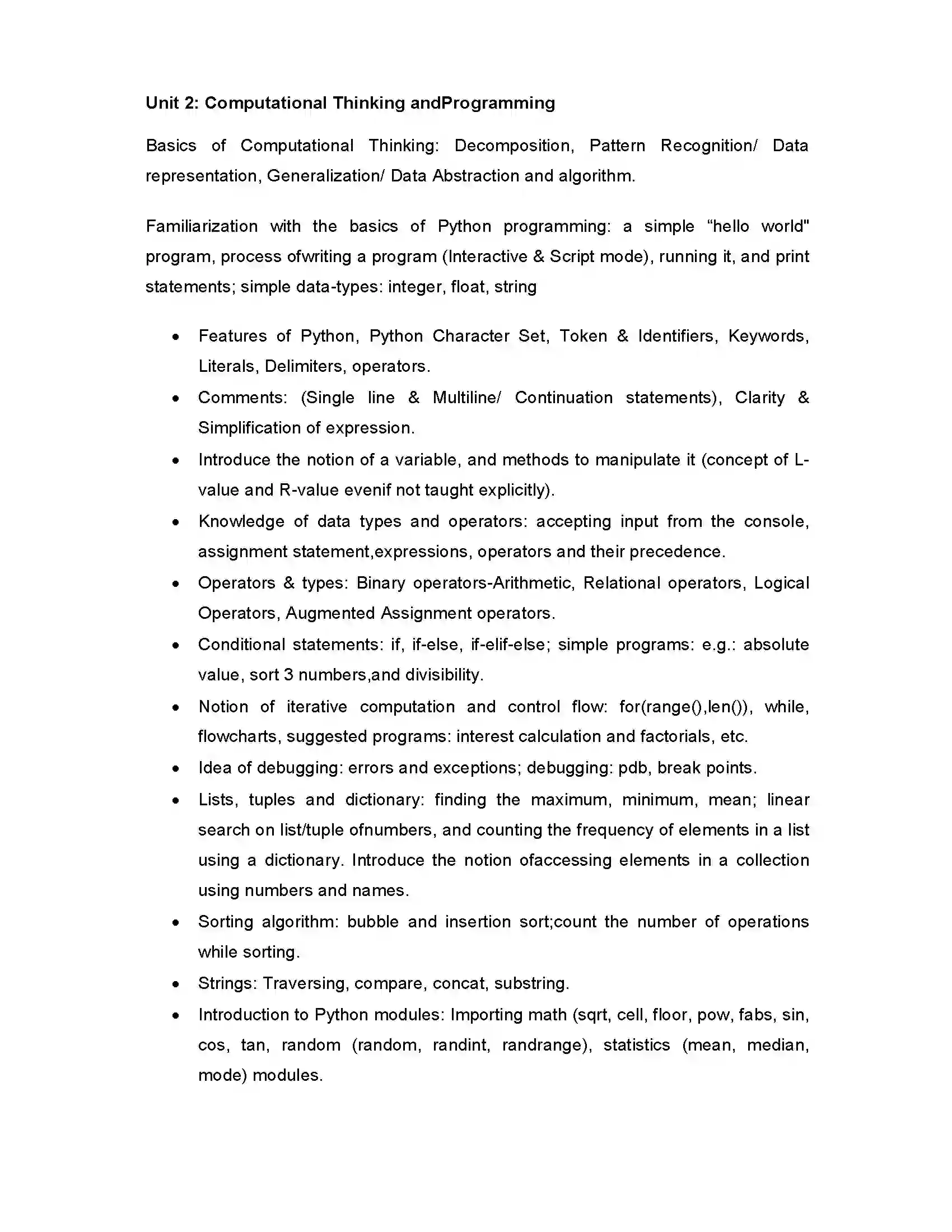 Bihar Board Class 12th 2020 Computer Science for new XI Syllabus 2