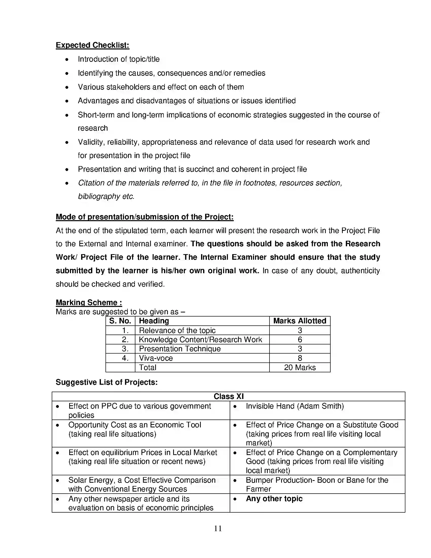 Bihar Board Class 12th 2020 Economics Syllabus 11