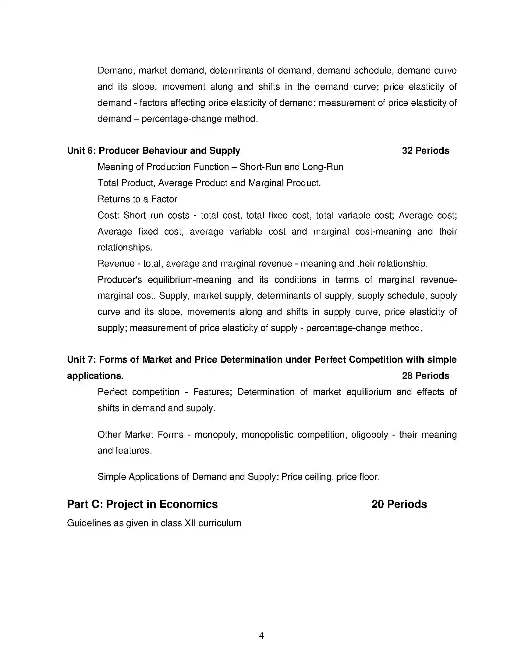 Bihar Board Class 12th 2020 Economics Syllabus 4