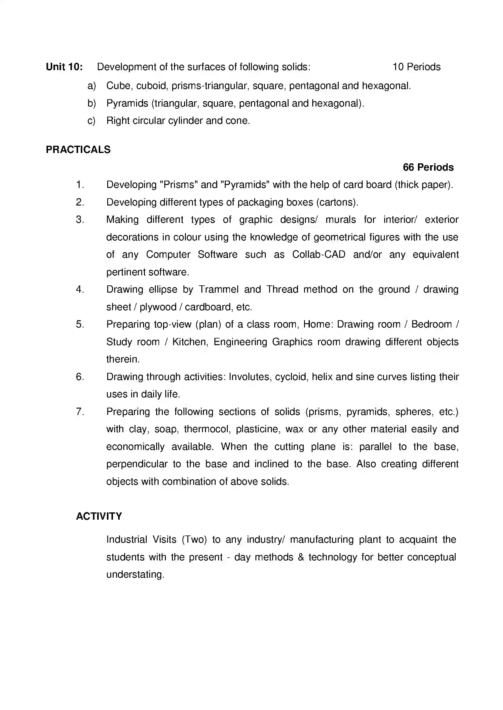 Bihar Board Class 12th 2020 Engineering Graphics Syllabus 4