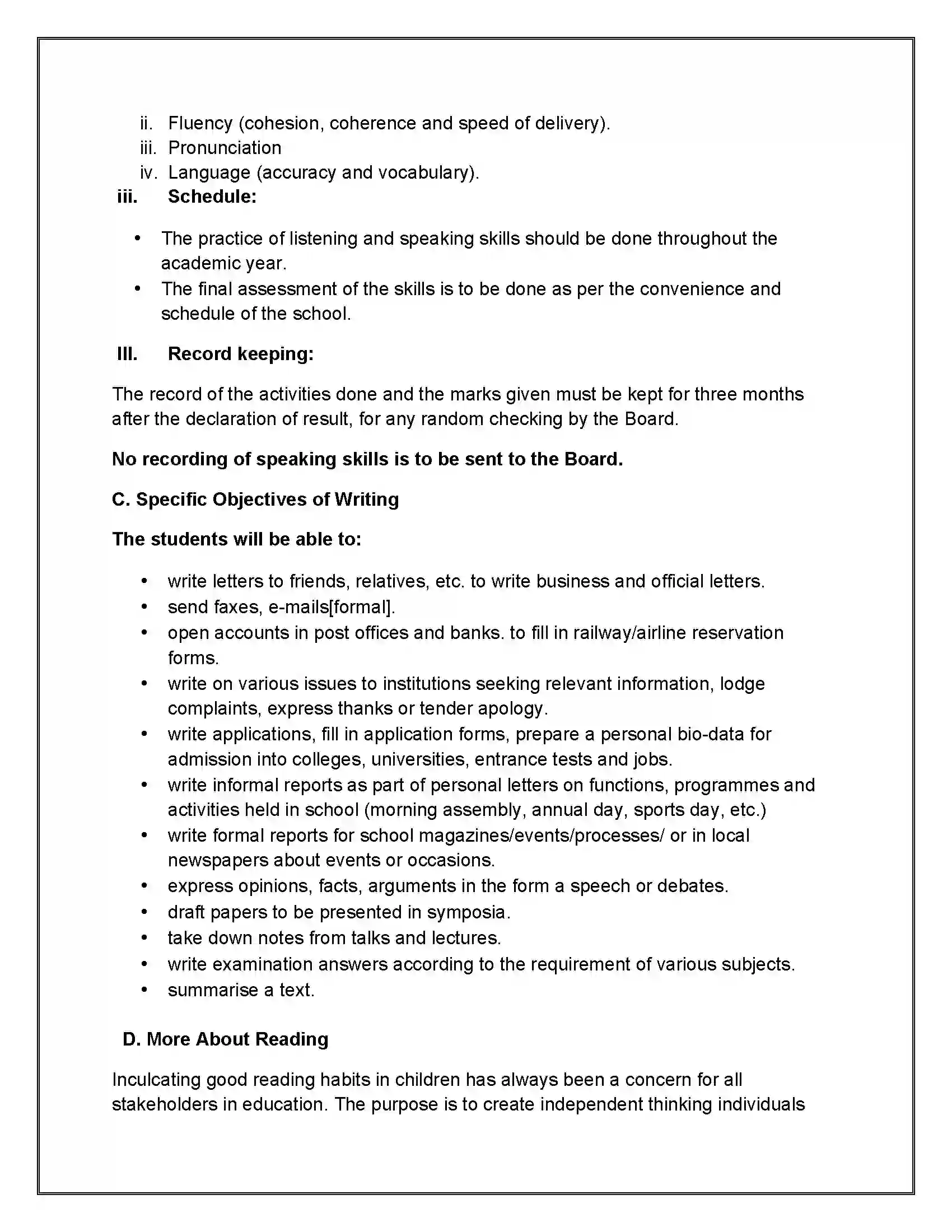 Bihar Board Class 12th 2020 English Core Syllabus 4