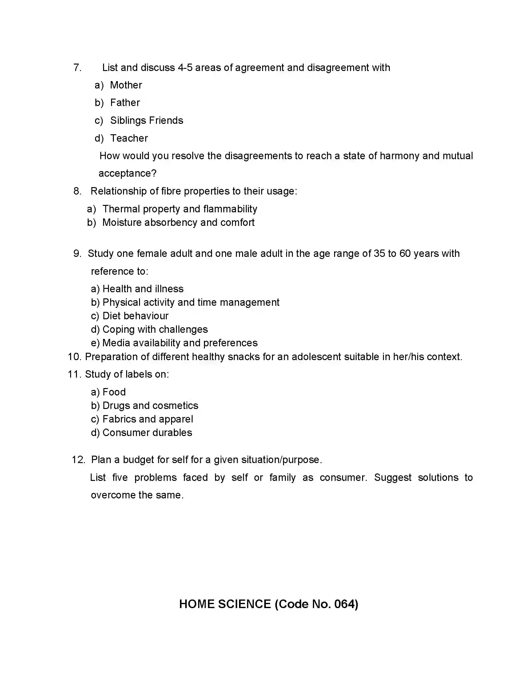 Bihar Board Class 12th 2020 Home Science Syllabus 6