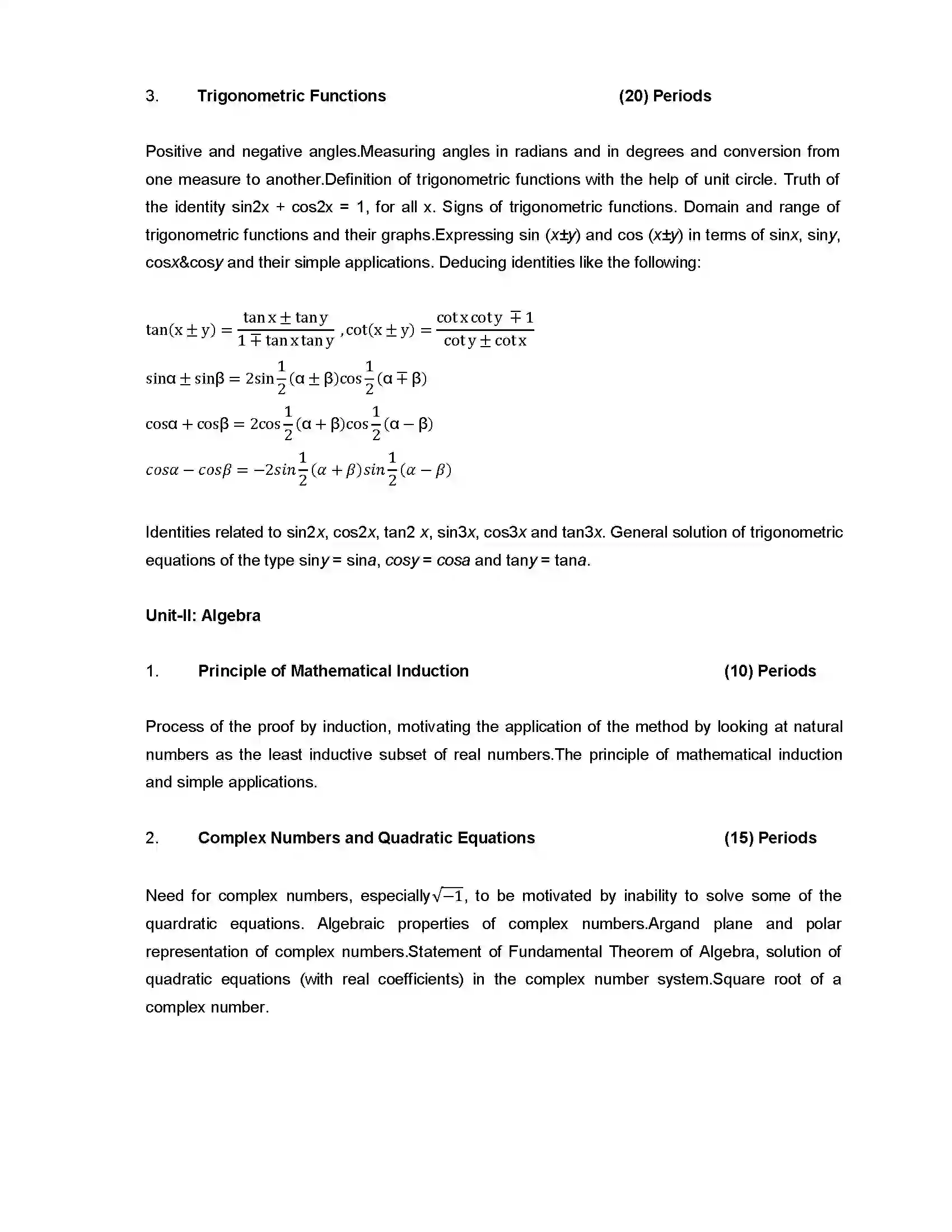 Bihar Board Class 12th 2020 Mathematics Syllabus 3