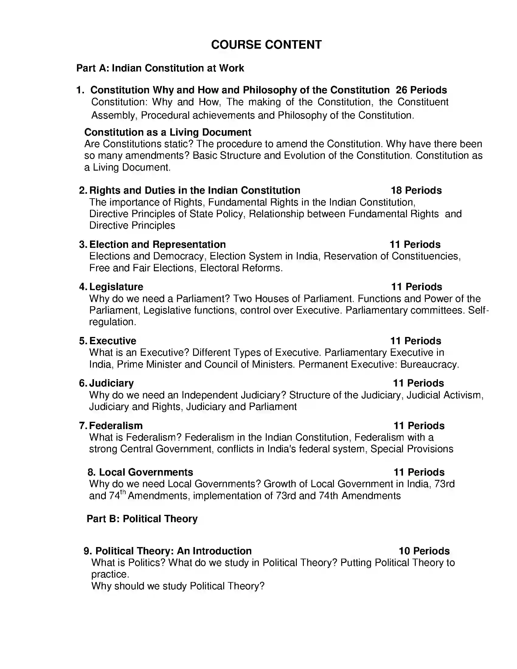 Bihar Board Class 12th 2020 Political Science Syllabus 4